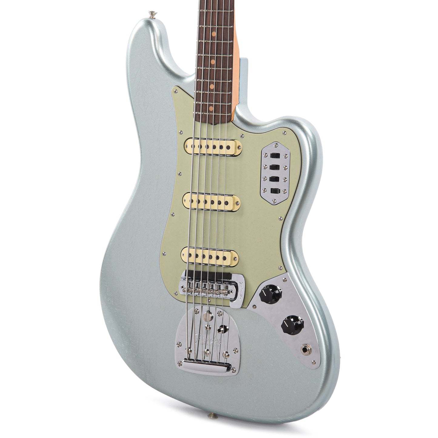 Fender Custom Shop Bass VI Deluxe Closet Classic Aged Firemist Silver Bass Guitars / 5-String or More