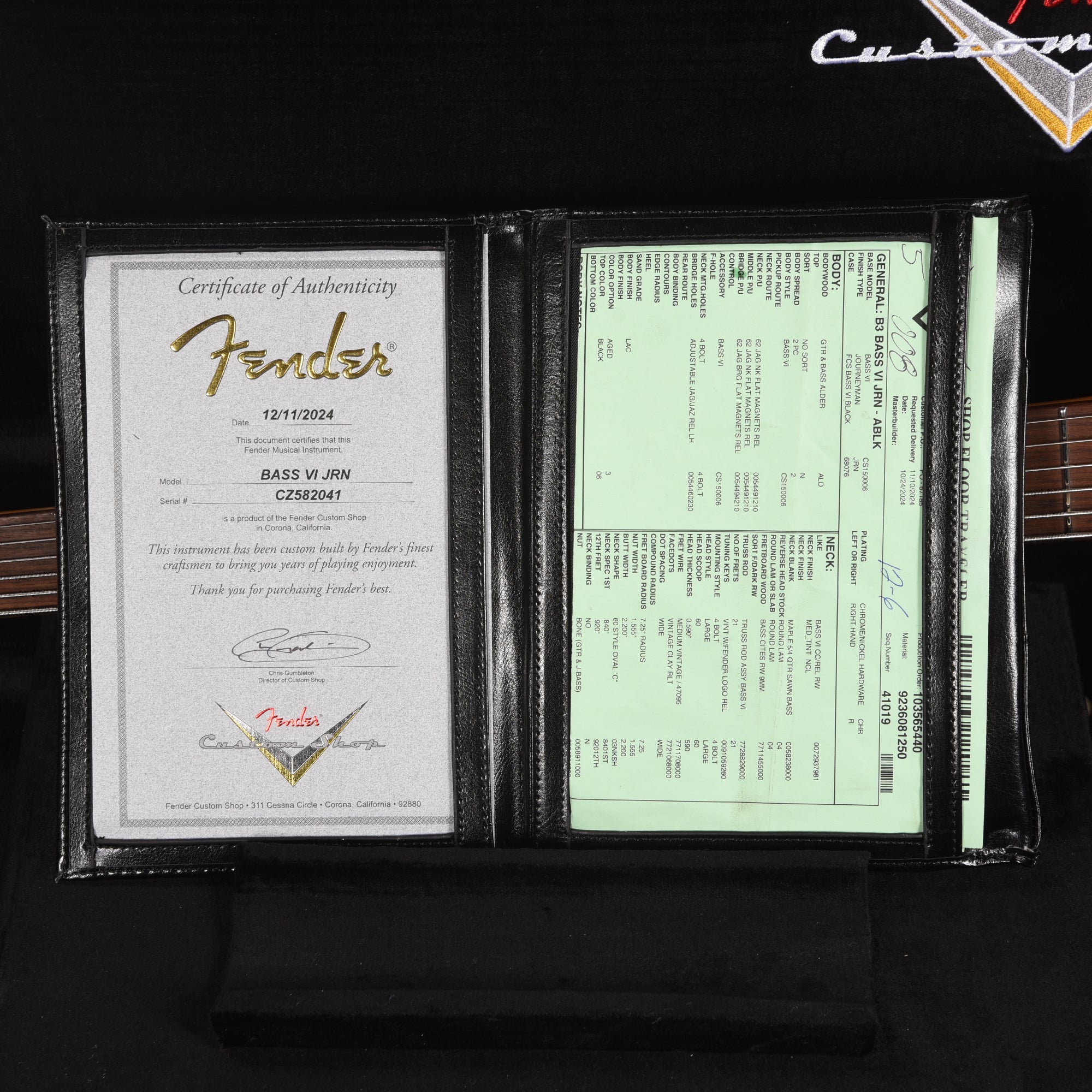 Fender Custom Shop Bass VI Journeyman Relic Aged Black Bass Guitars / 5-String or More