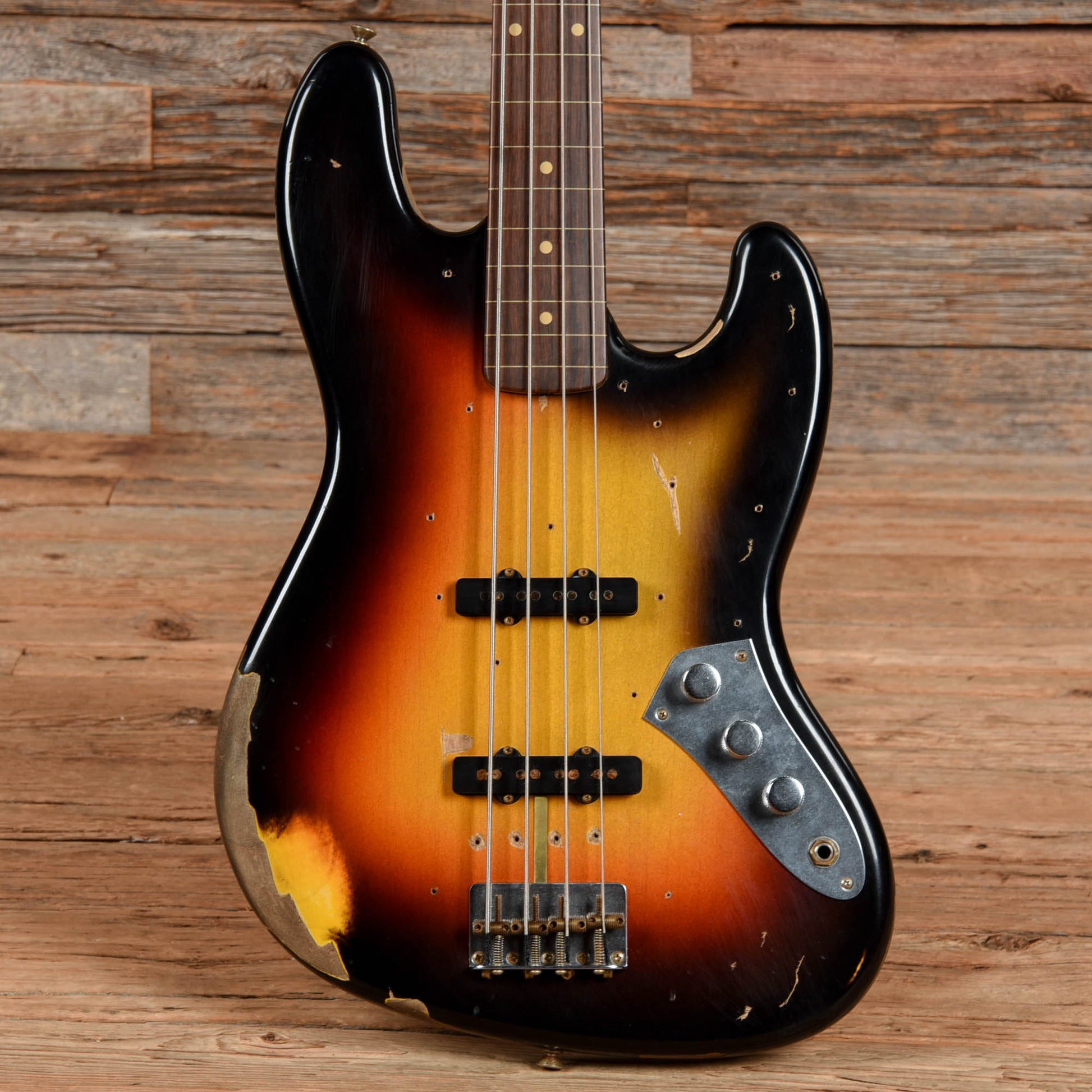 Fender Custom Shop Jaco Pastorius Tribute Jazz Bass Relic Sunburst 2006 Bass Guitars / 5-String or More
