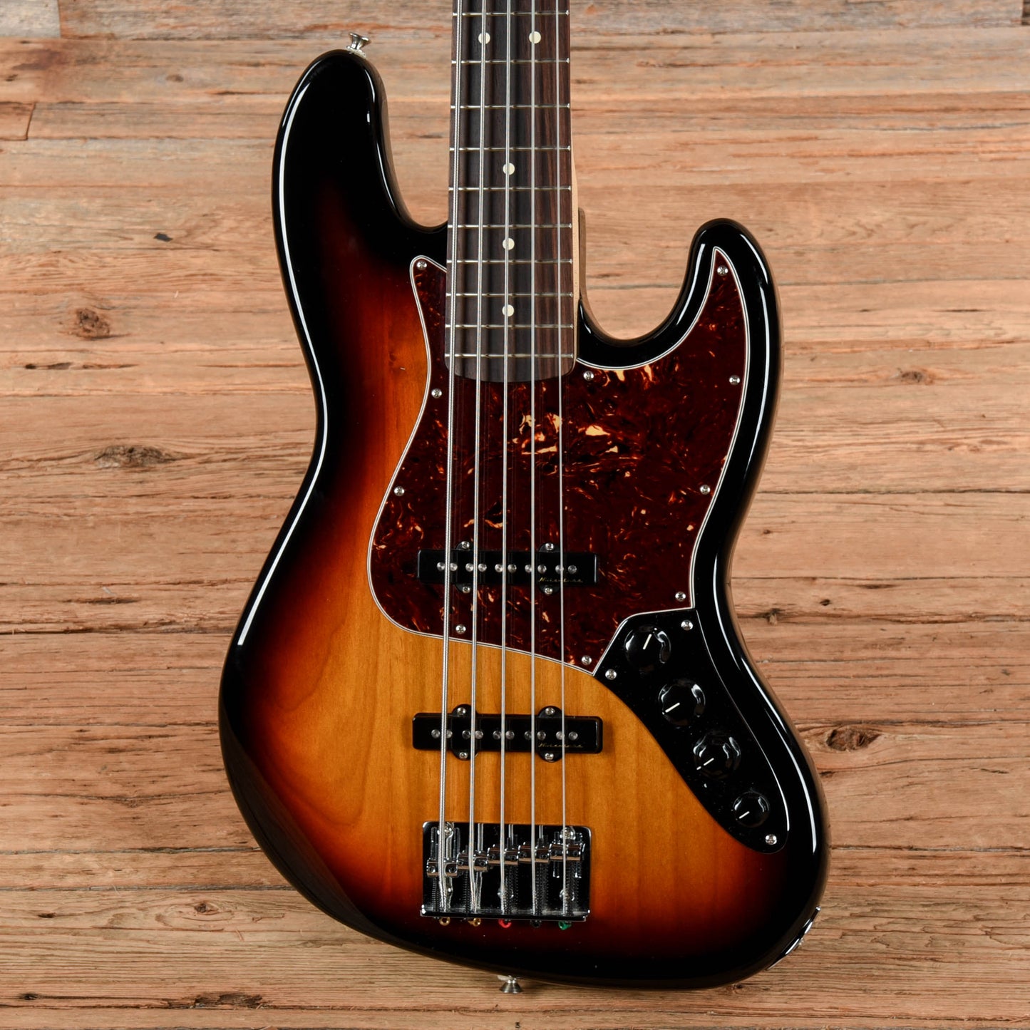 Fender Deluxe Active Jazz Bass V Brown Sunburst 2012 Bass Guitars / 5-String or More