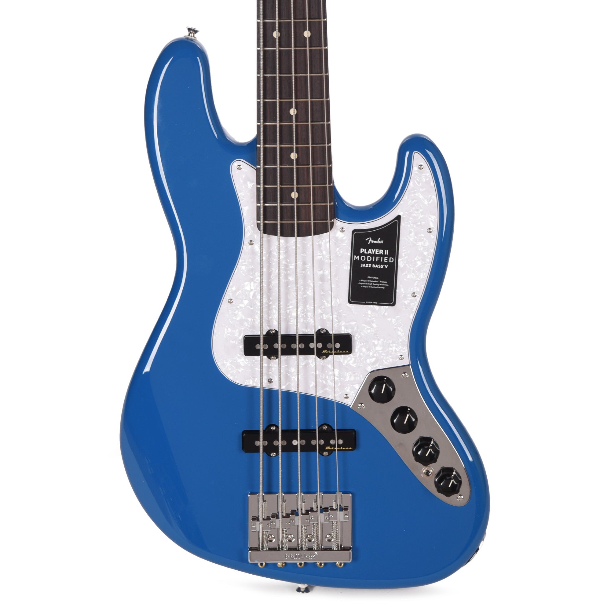 Fender Player II Modified Active Jazz Bass V Electric Blue Bass Guitars / 5-String or More