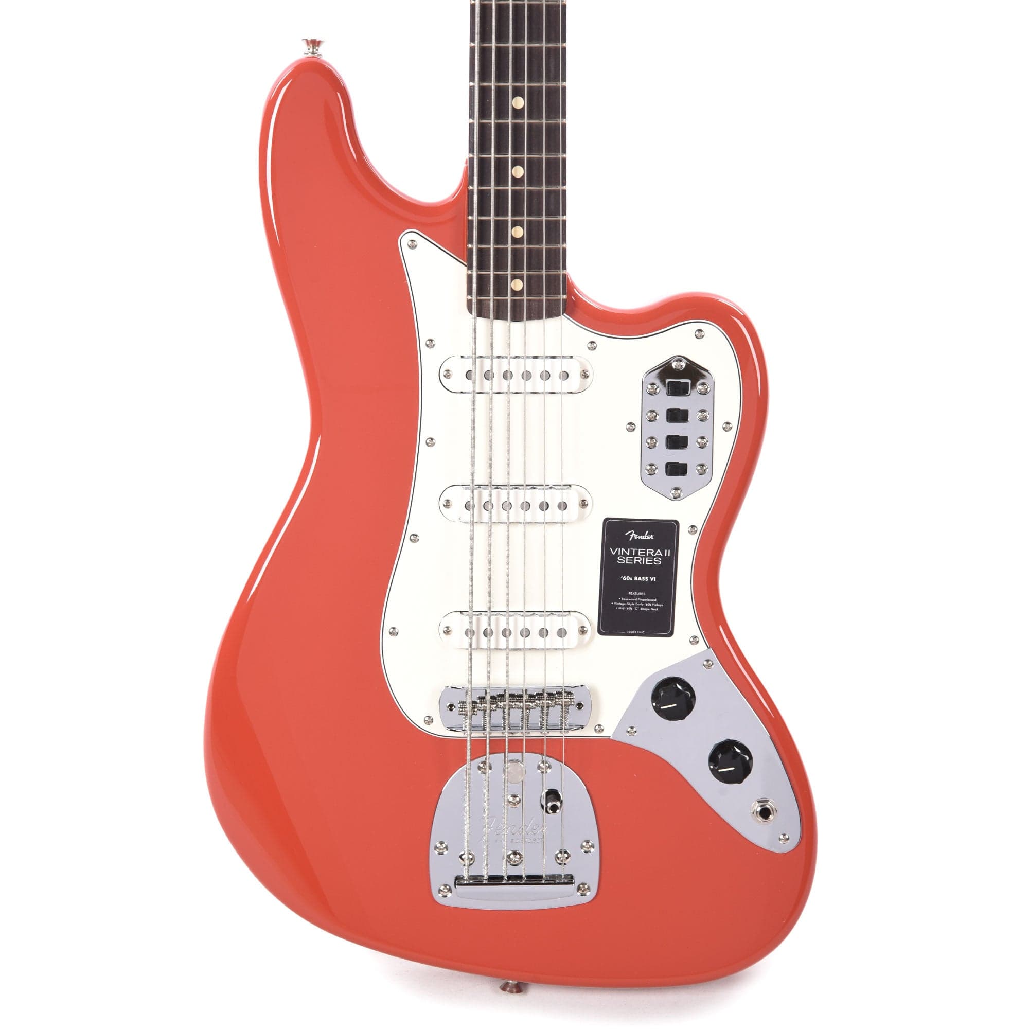 Fender Vintera II 60s Bass VI Fiesta Red Bass Guitars / 5-String or More