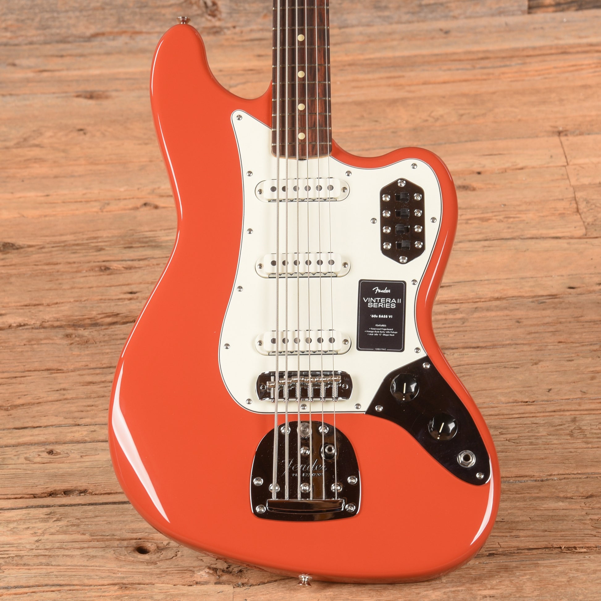 Fender Vintera II '60s Bass VI Fiesta Red 2025 Bass Guitars / 5-String or More