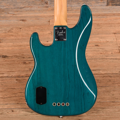 Fender American Deluxe Precision Bass Teal Green Transparent 1999 Bass Guitars