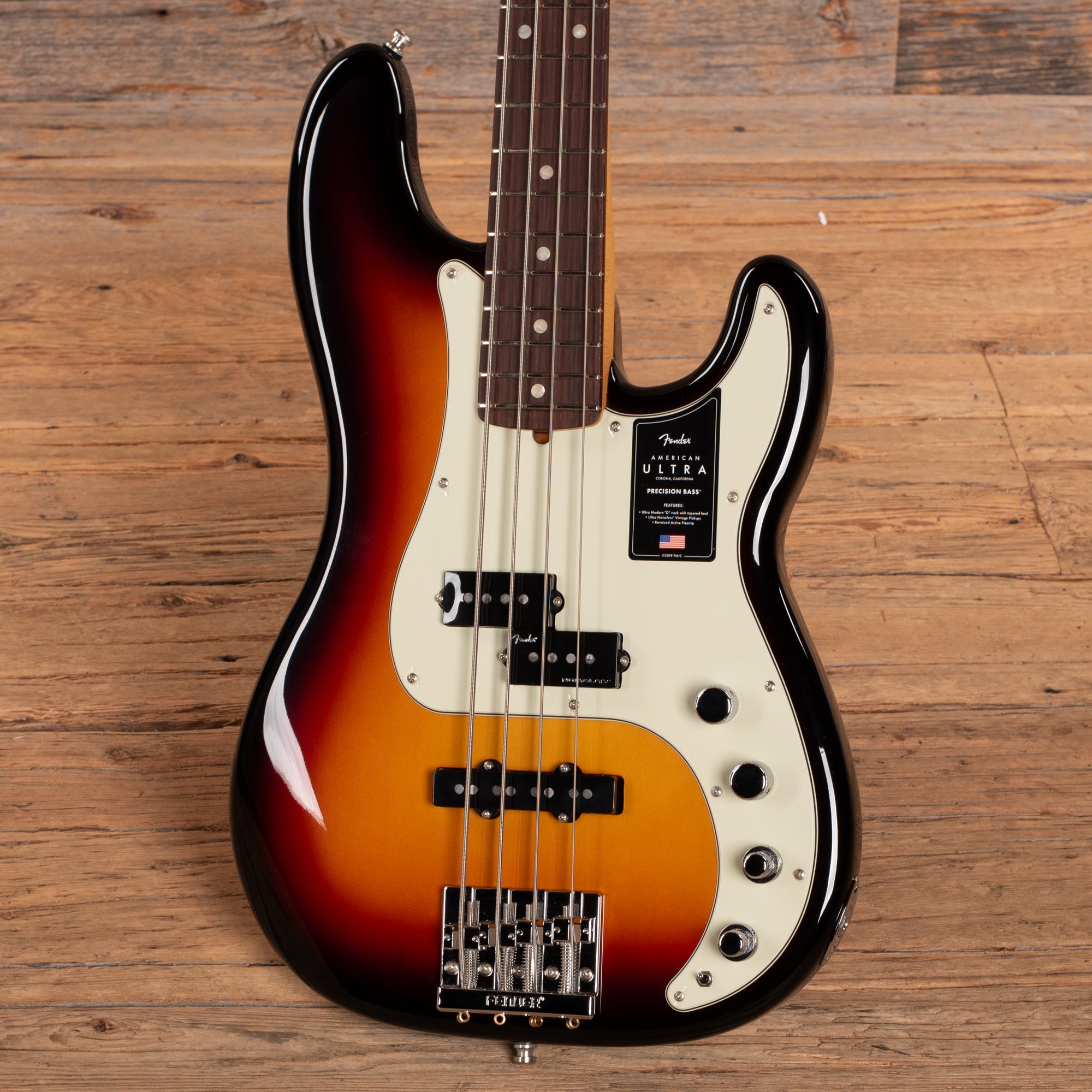 Fender American Ultra Precision Bass Sunburst 2023 Bass Guitars