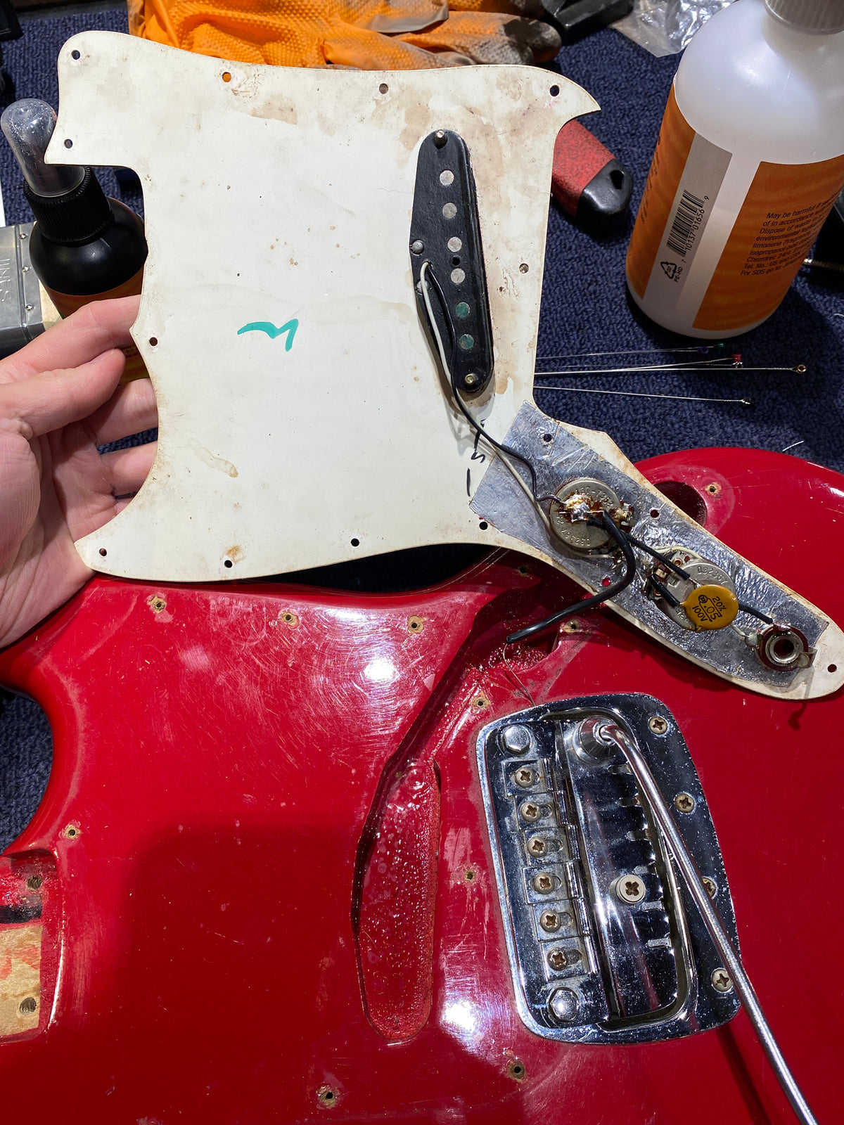Fender Bronco Red 1973 Bass Guitars