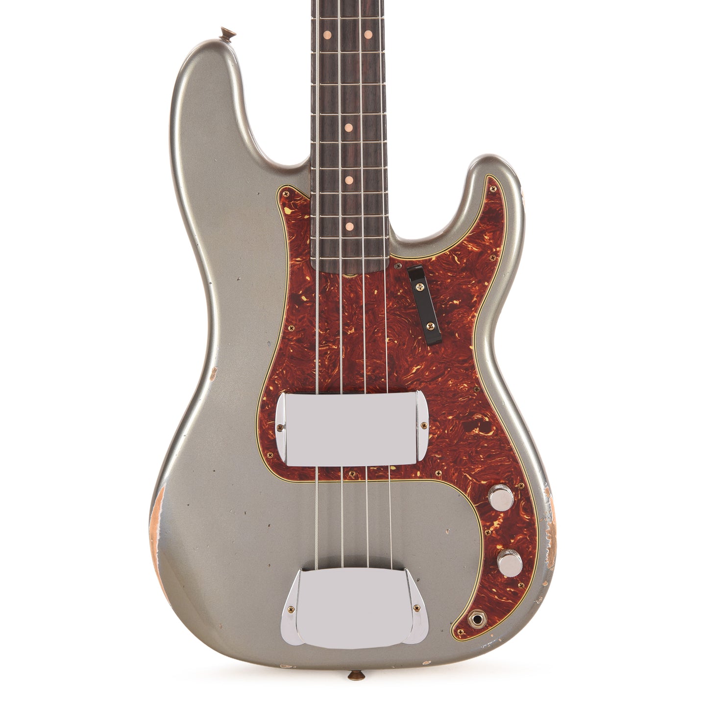 Fender Custom Shop 1960 Precision Bass Relic Super Faded Aged Charcoal Frost Metallic Bass Guitars