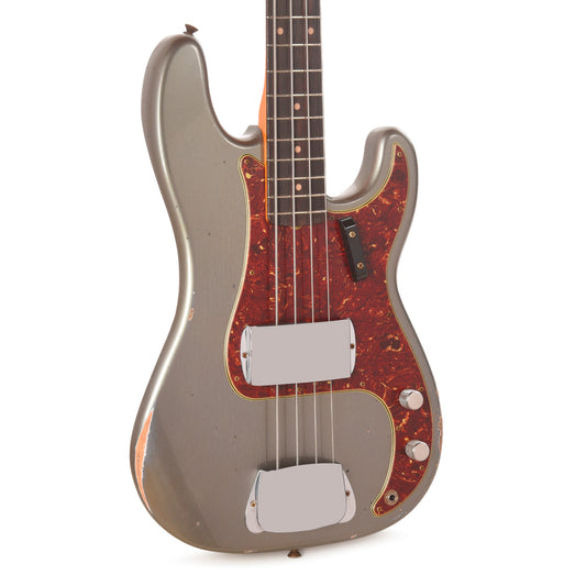 Fender Custom Shop 1960 Precision Bass Relic Super Faded Aged Charcoal Frost Metallic Bass Guitars