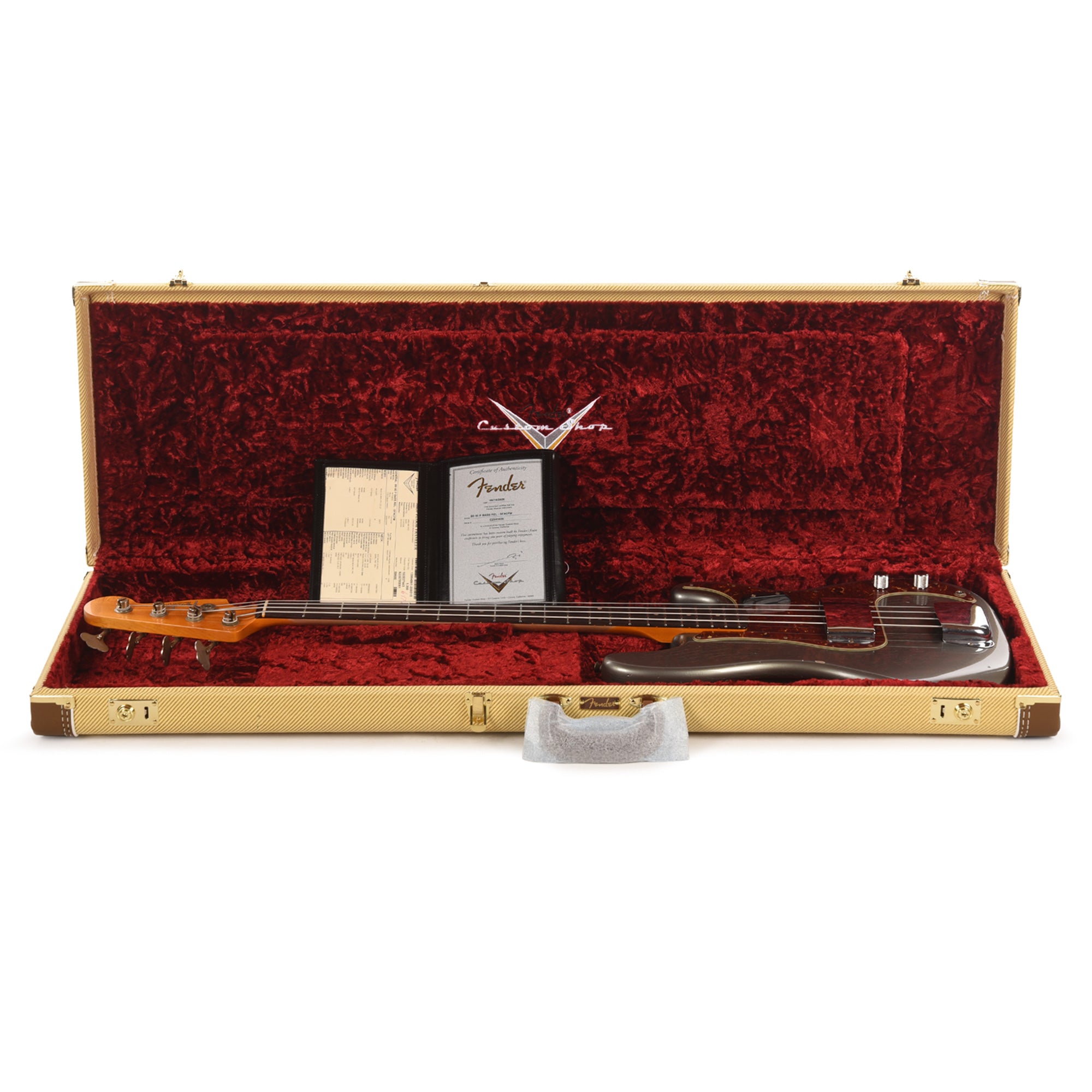 Fender Custom Shop 1960 Precision Bass Relic Super Faded Aged Charcoal Frost Metallic Bass Guitars