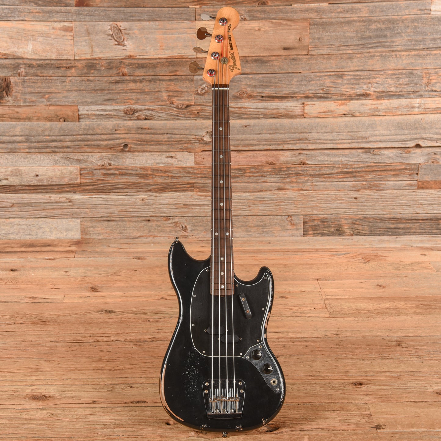 Fender Justin Meldal-Johnsen Road Worn Signature Mustang Bass Black 2017 Bass Guitars