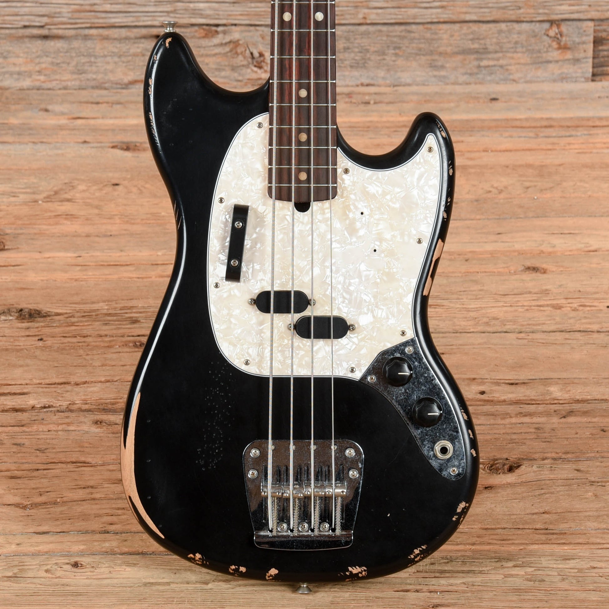 Fender Justin Meldal Johnson Road Worn Signature Mustang Bass Black 2023 Bass Guitars