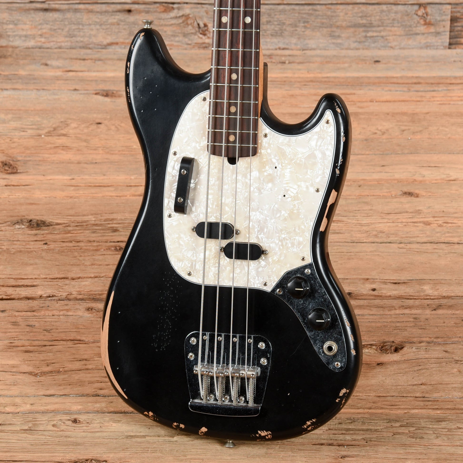 Fender Justin Meldal Johnson Road Worn Signature Mustang Bass Black 2023 Bass Guitars