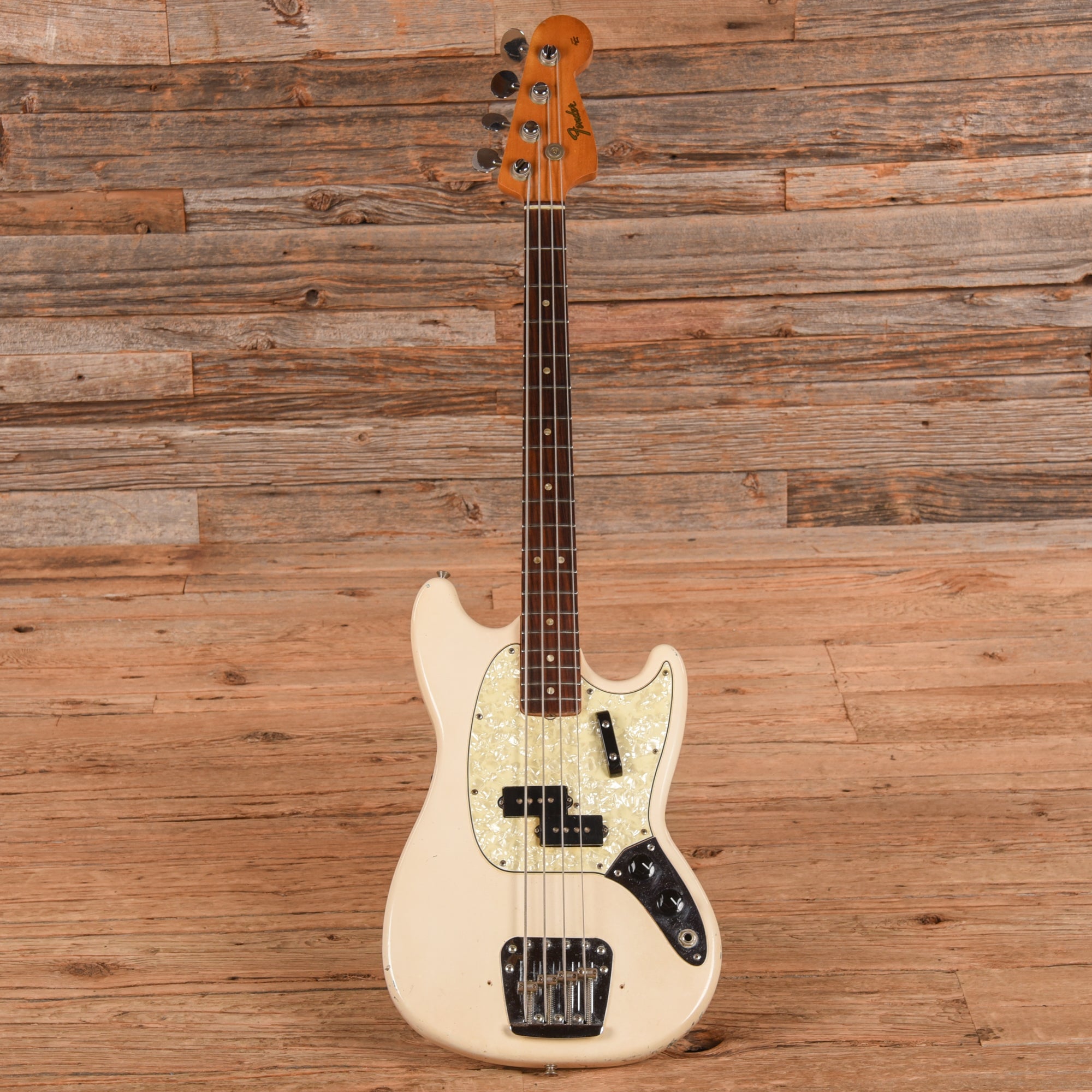 Fender Mustang Bass White 1966 Bass Guitars