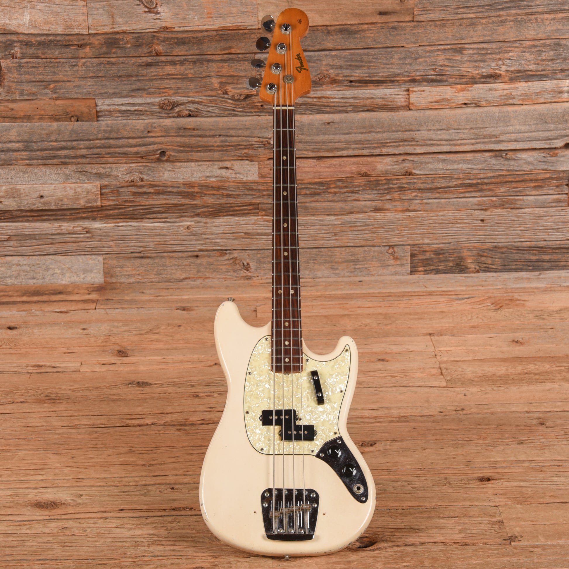 Fender Mustang Bass White 1966 Bass Guitars