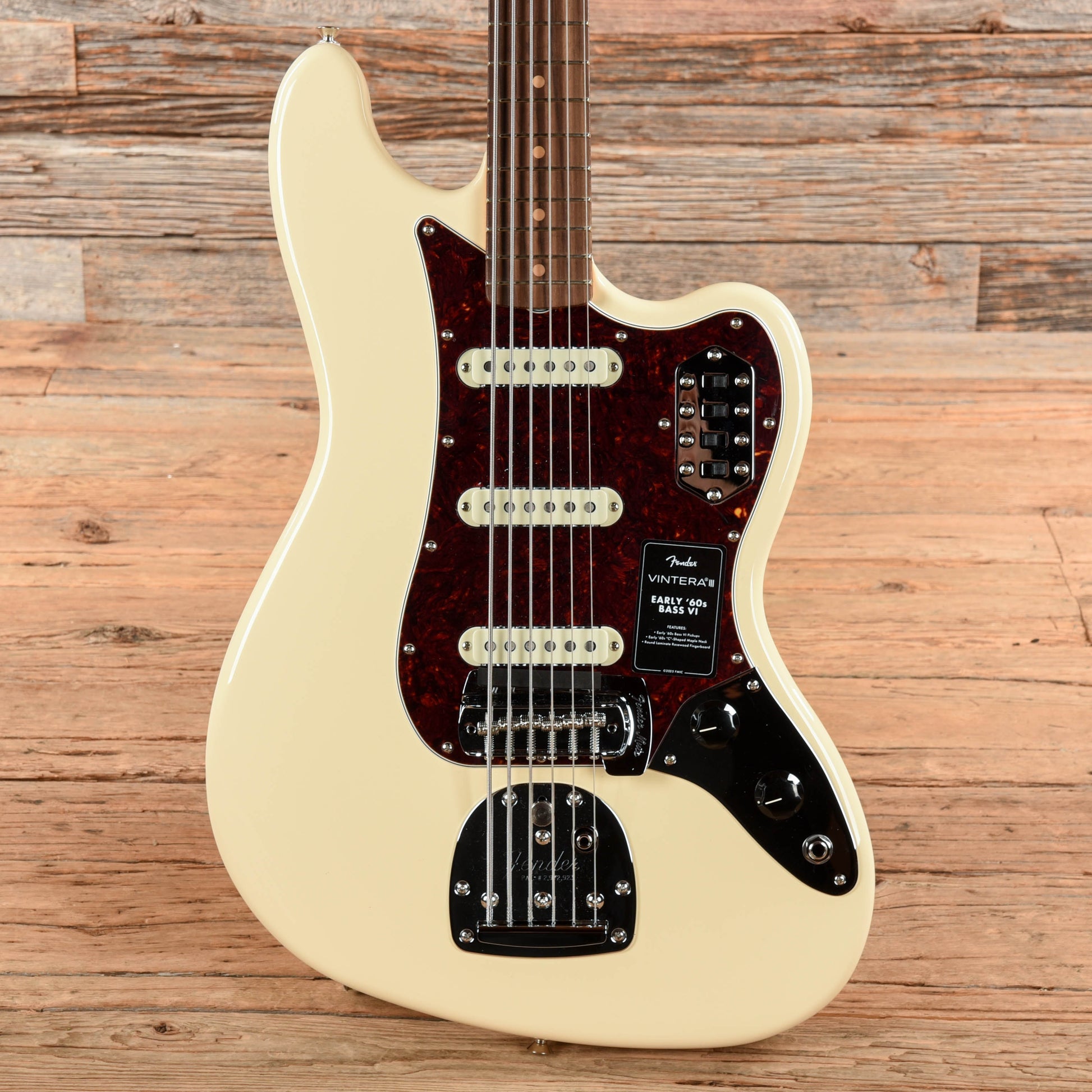 Fender Vintera III Early '60s Bass VI Olympic White Bass Guitars