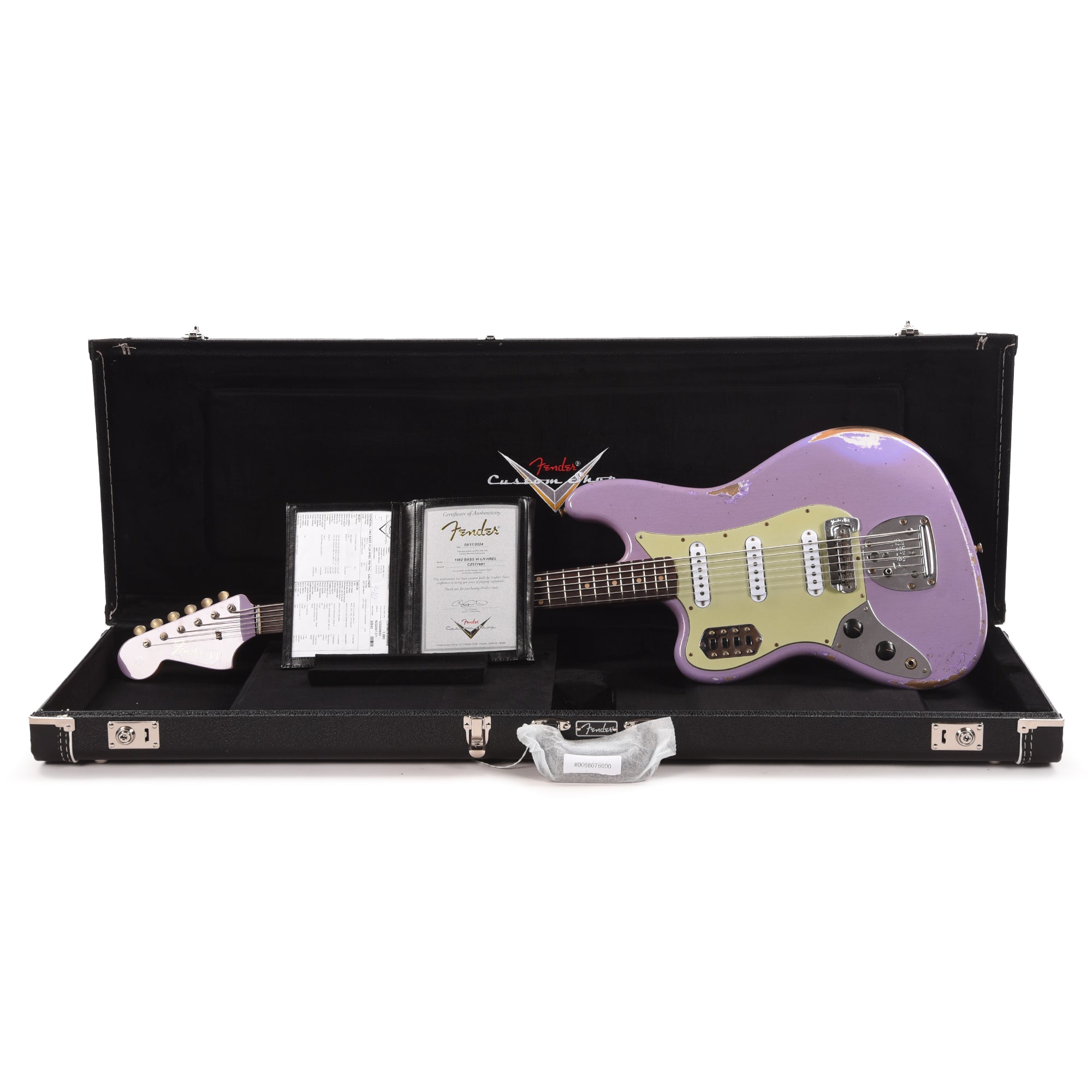 Fender Custom Shop 1962 Bass VI Heavy Relic Super Aged Lavender LEFTY Bass Guitars / Left-Handed