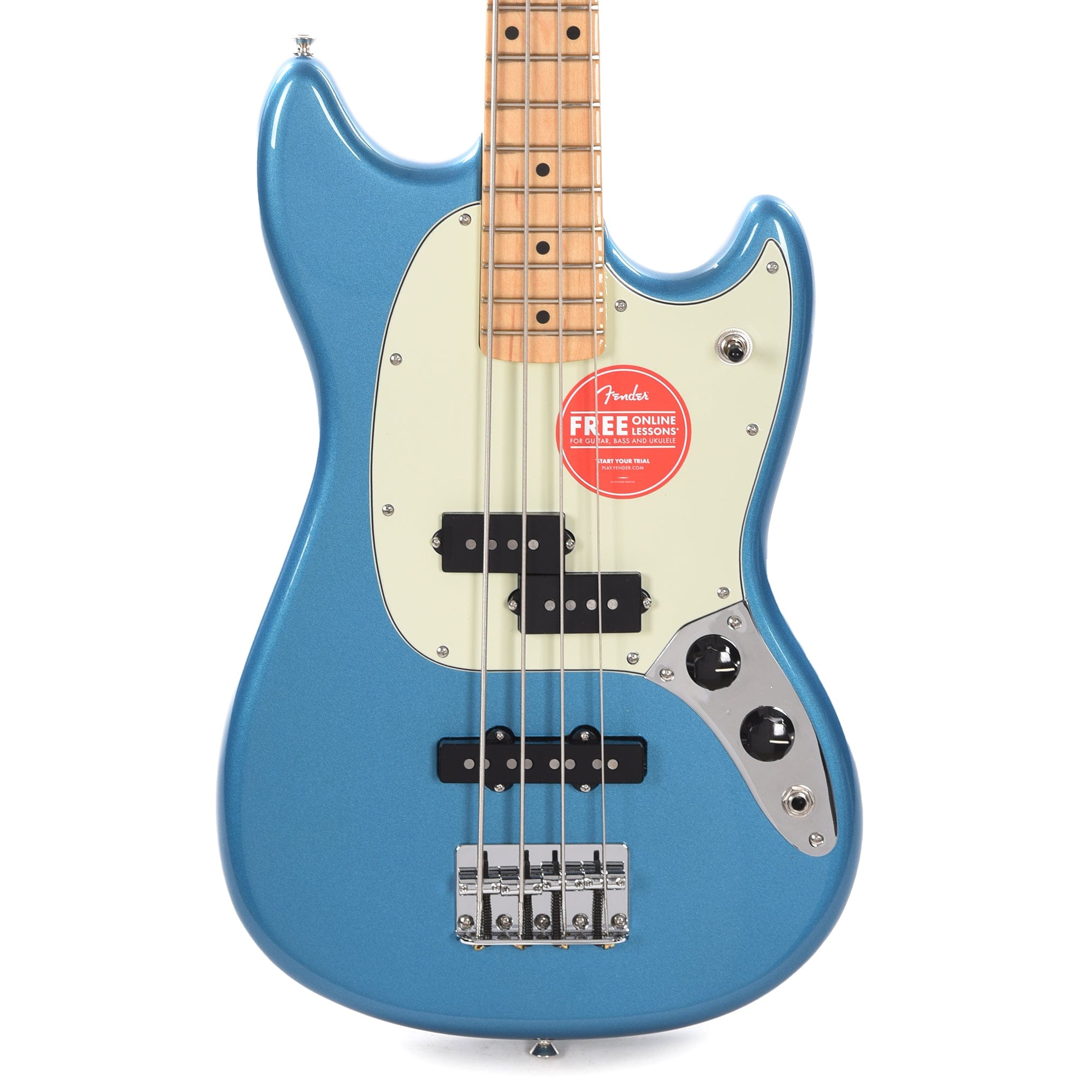 Fender Player Mustang Bass PJ Lake Placid Blue w/Mint Pickguard Bass Guitars / Short Scale