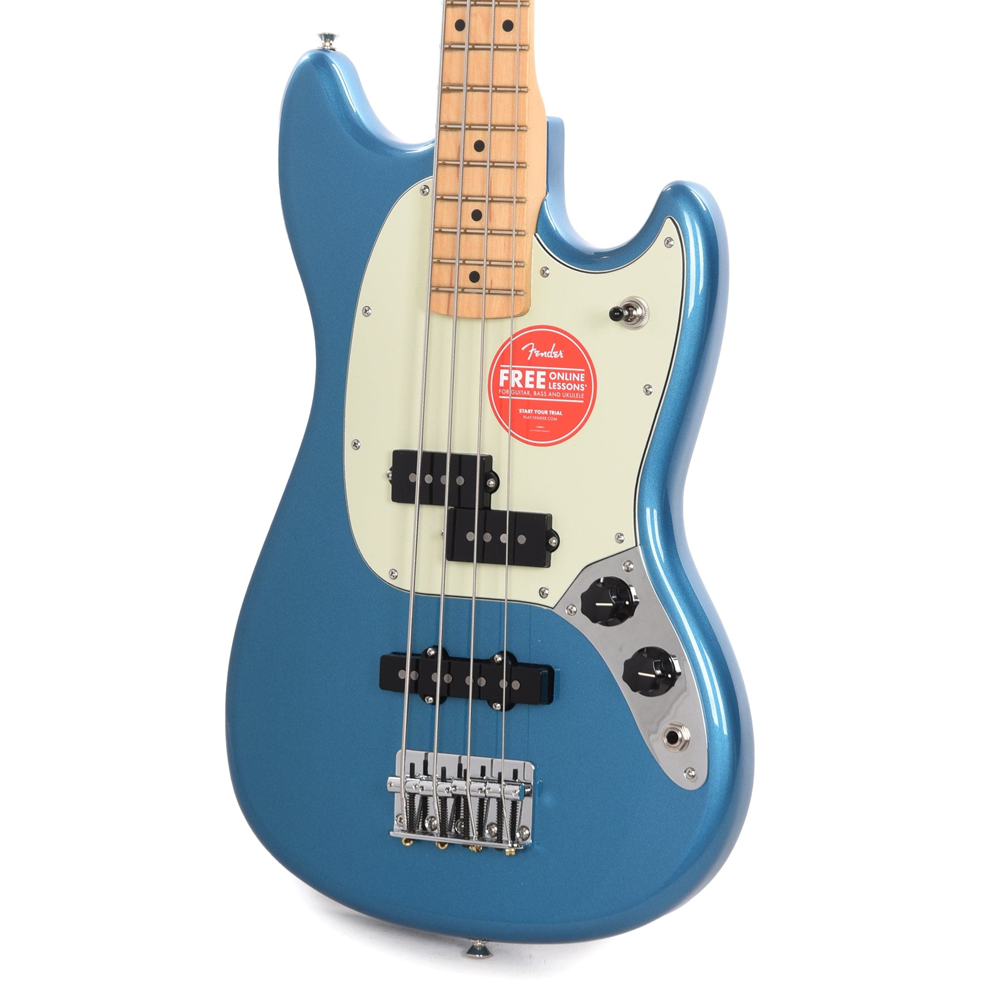 Fender Player Mustang Bass PJ Lake Placid Blue w/Mint Pickguard Bass Guitars / Short Scale