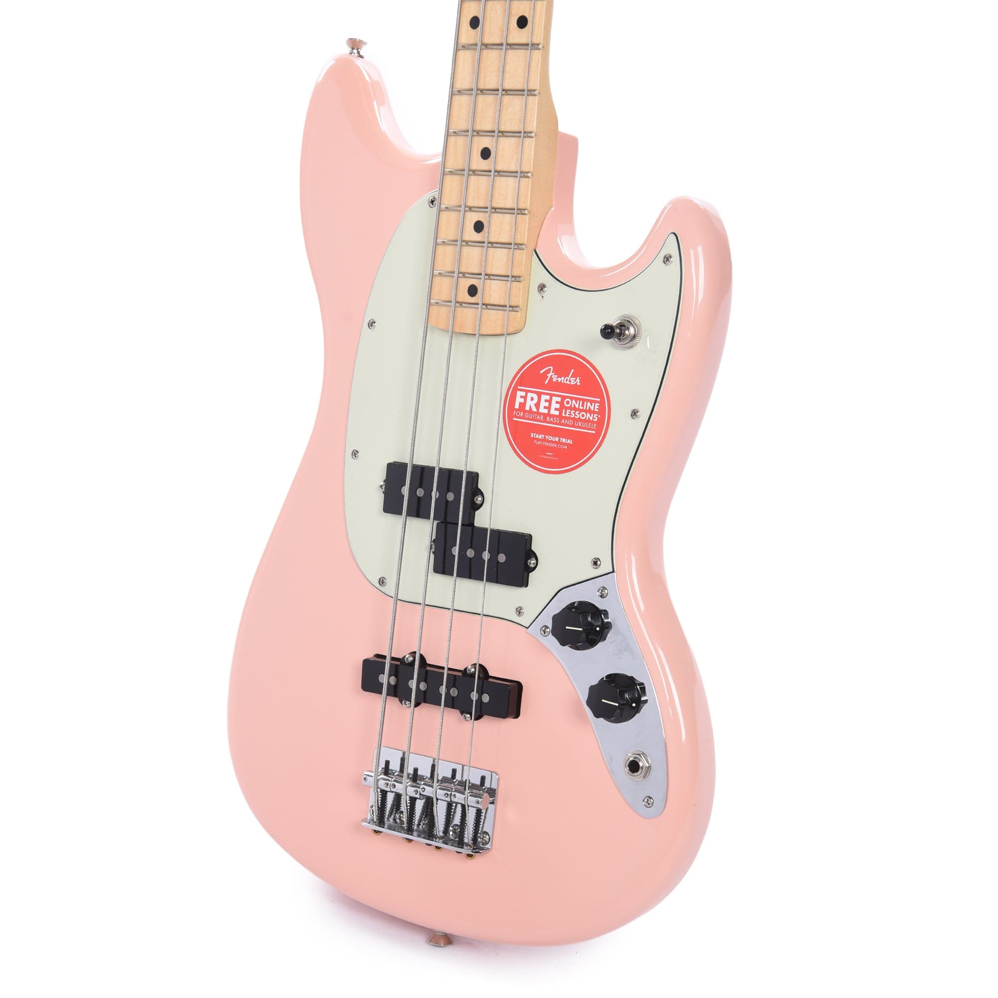 Fender Player Mustang Bass PJ Shell Pink w/Mint Pickguard Bass Guitars / Short Scale
