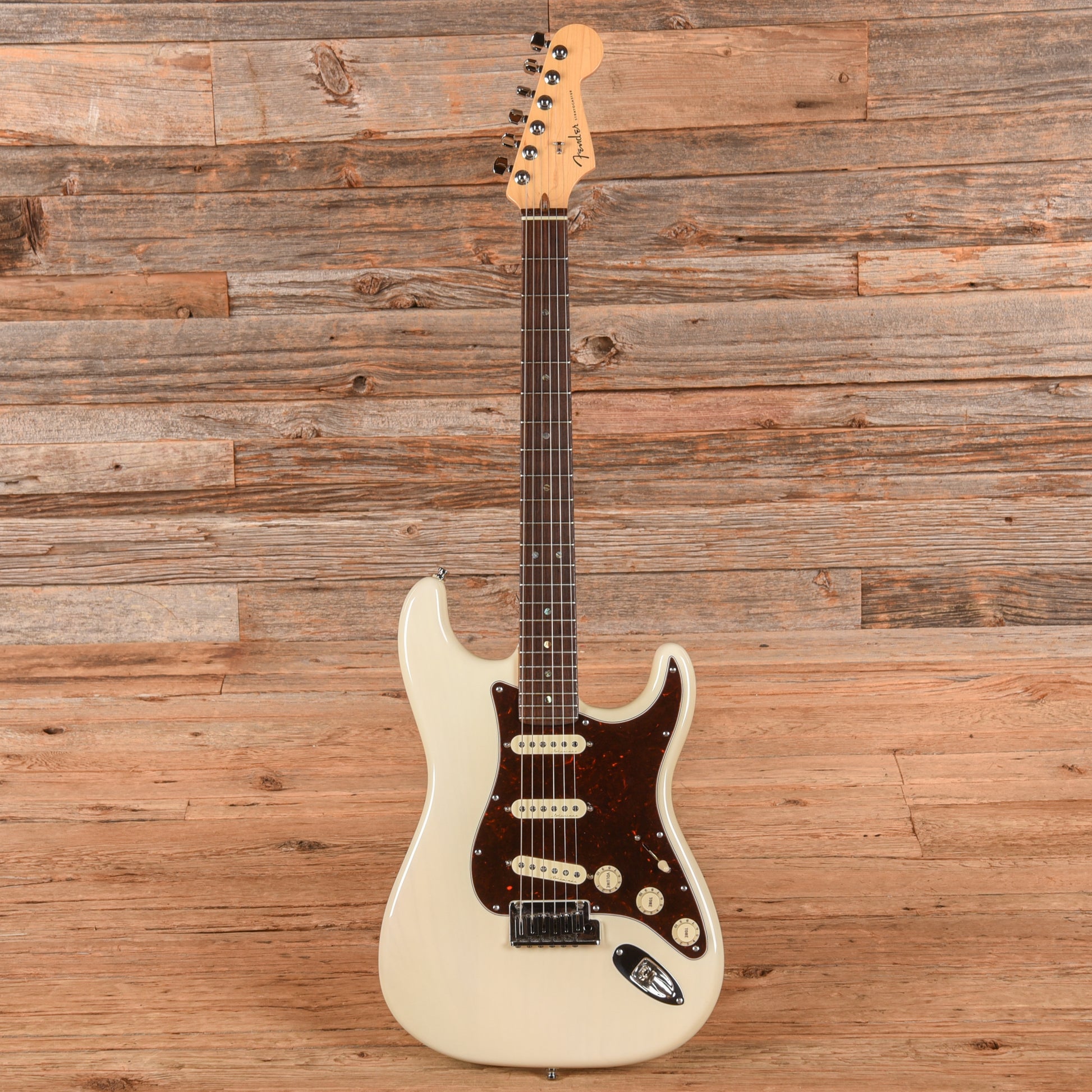 Fender American Deluxe Stratocaster White Blonde 2001 Electric Guitars