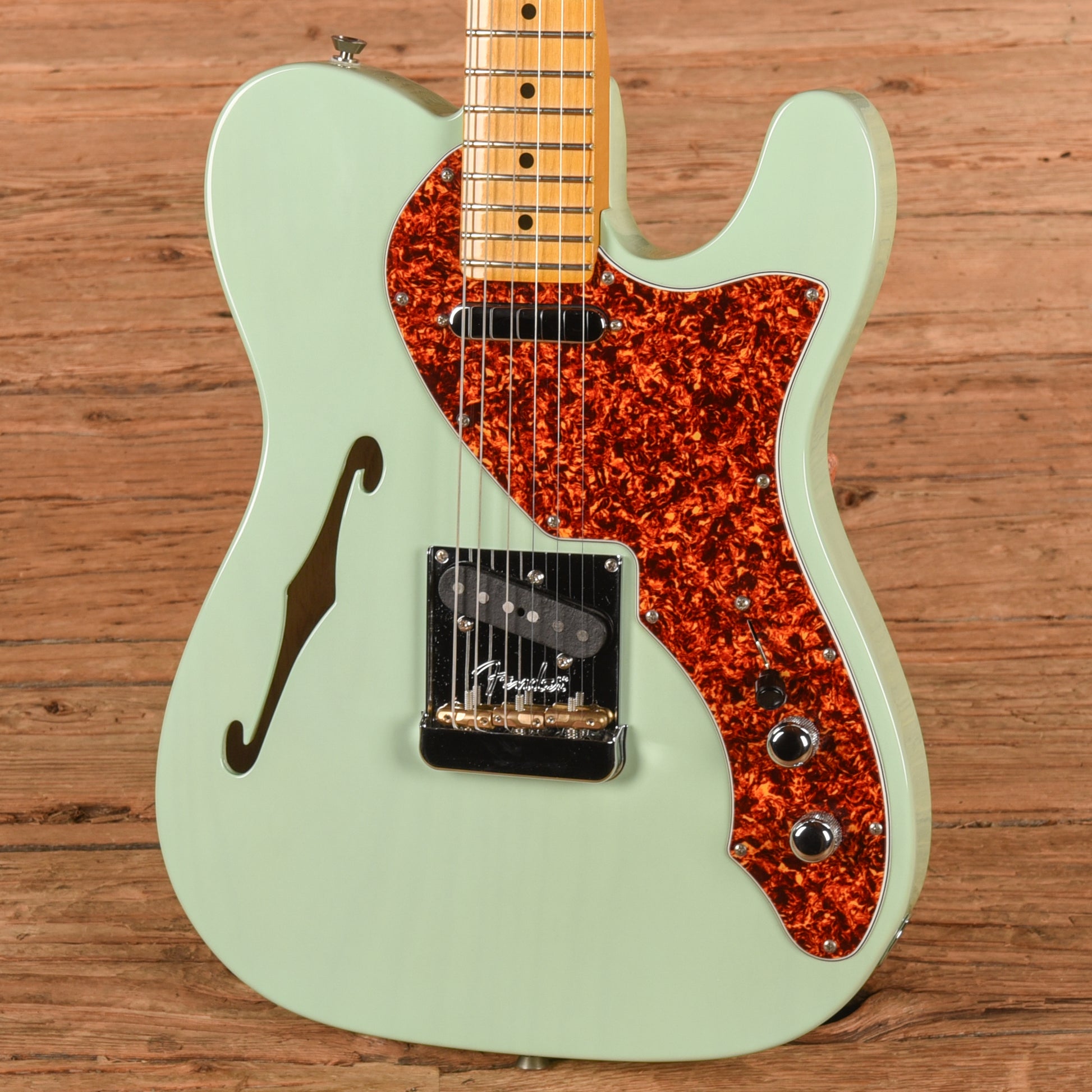 Fender American Professional II Telecaster Thinline Transparent Surf Green 2024 Electric Guitars