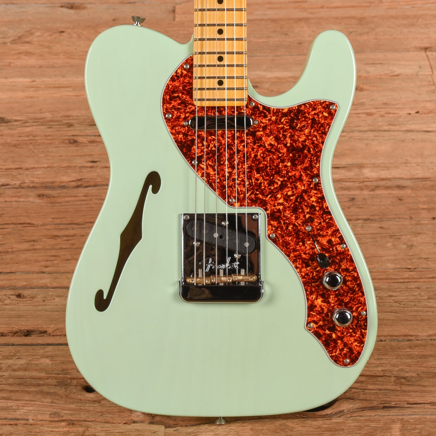 Fender American Professional II Telecaster Thinline Transparent Surf Green 2024 Electric Guitars