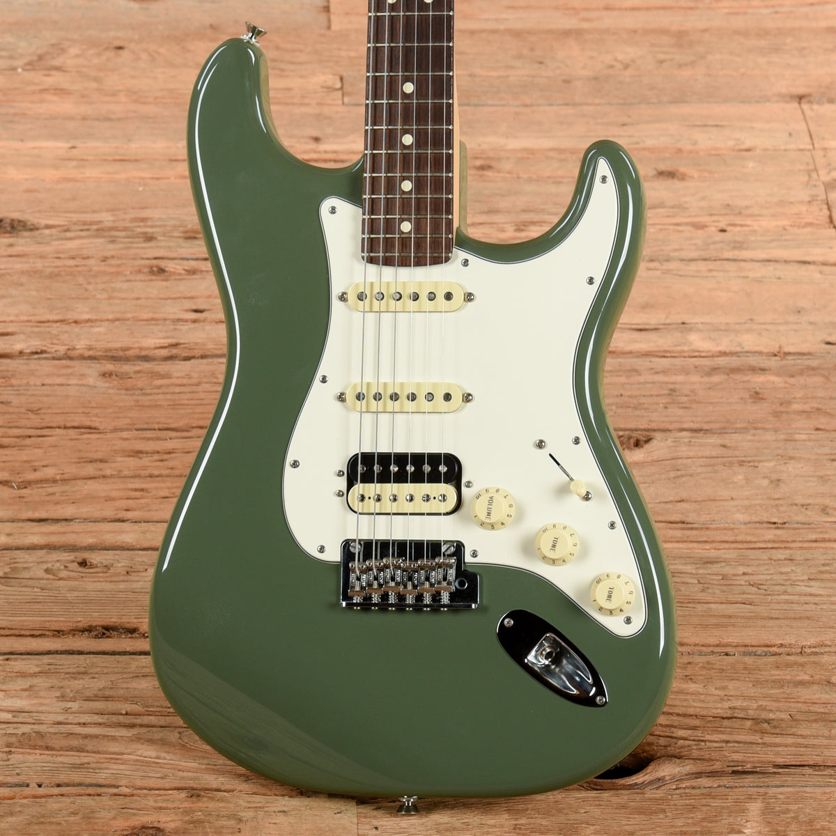 Fender American Professional Stratocaster HSS Shawbucker Antique Olive 2019 Electric Guitars