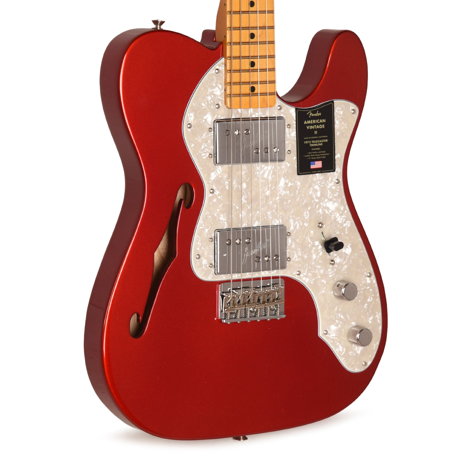 Fender American Vintage II 1972 Telecaster Thinline Candy Apple Red Electric Guitars