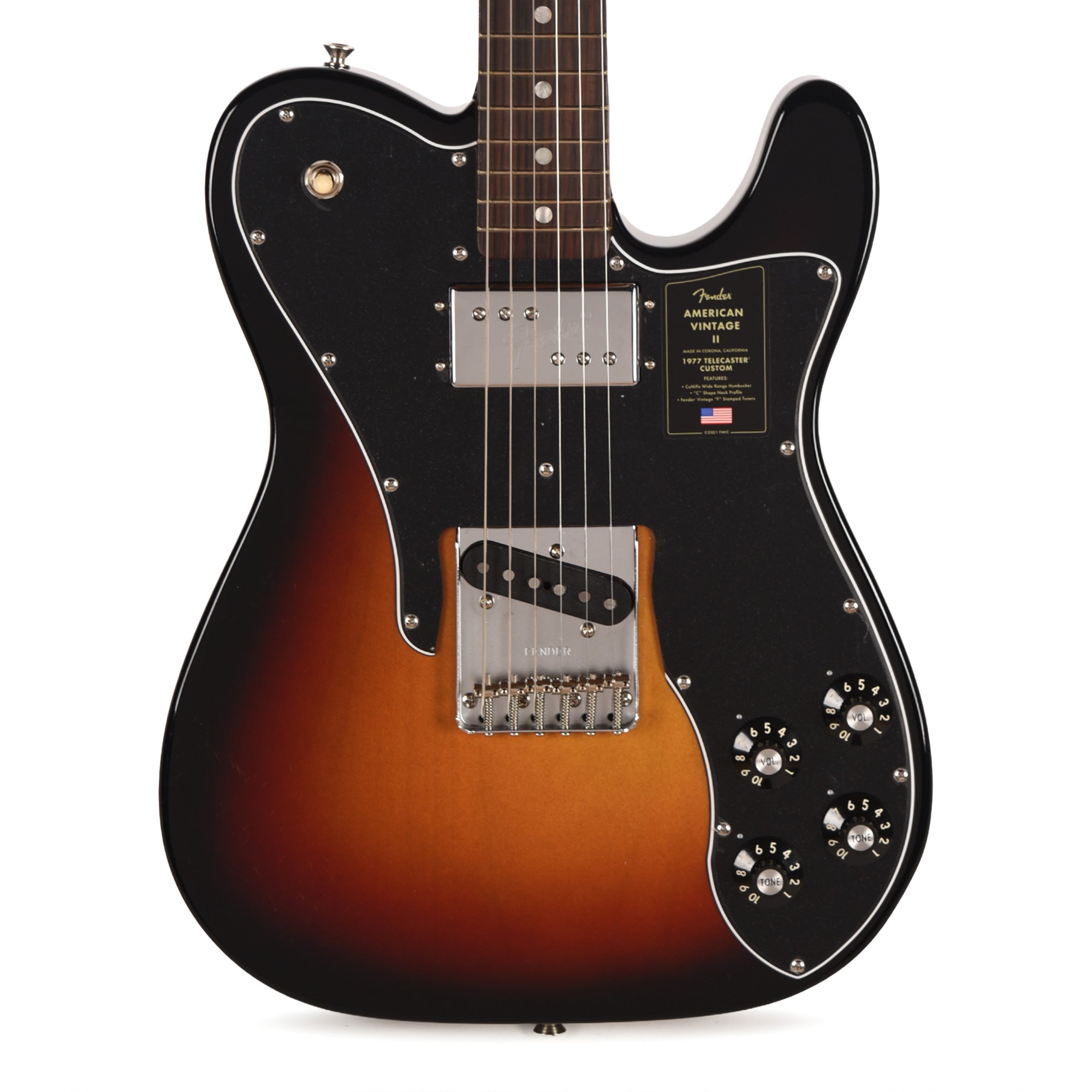 Fender American Vintage II 1977 Telecaster Custom 3-Color Sunburst Electric Guitars