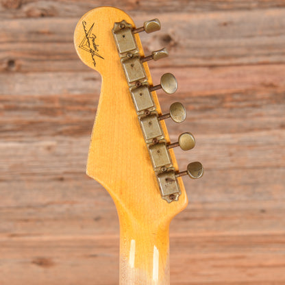 Fender Custom '60 Stratocater Heavy Relic White over Sunburst 2013 Electric Guitars