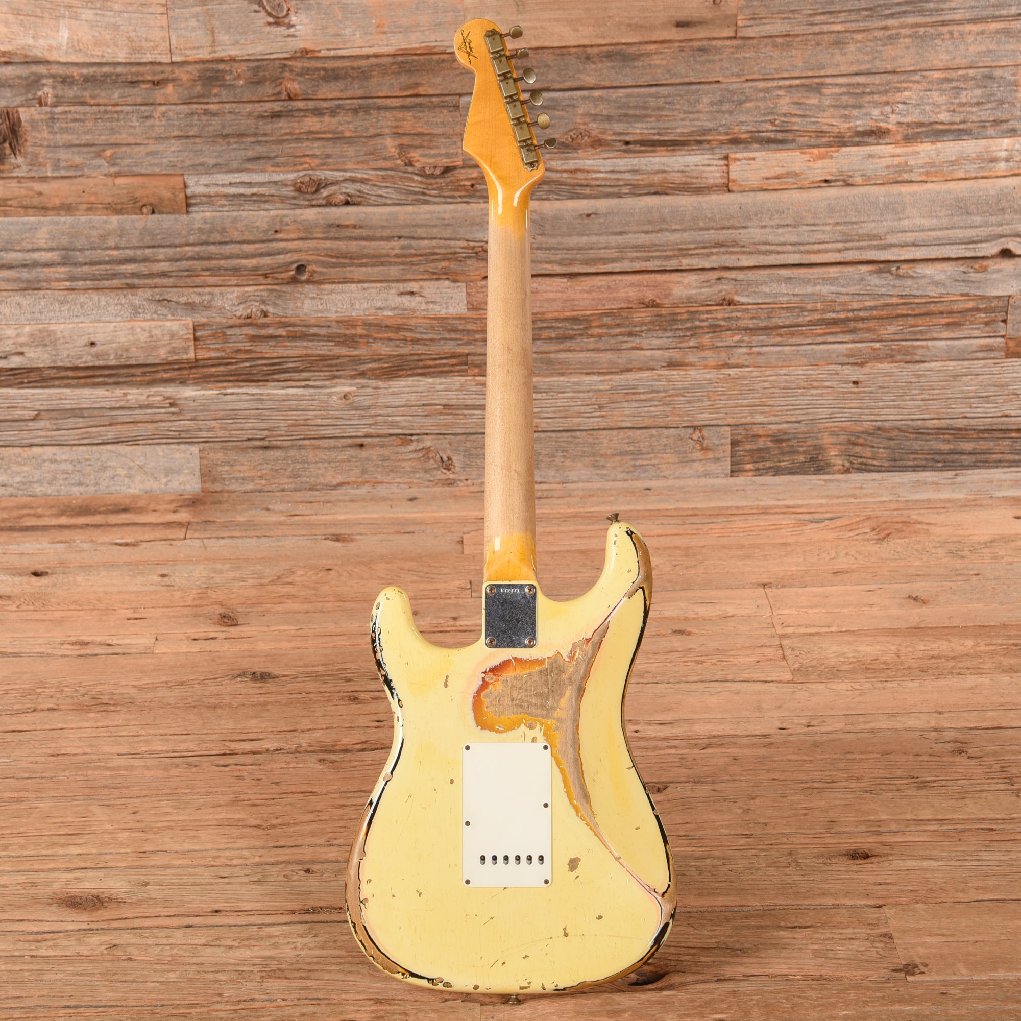 Fender Custom '60 Stratocater Heavy Relic White over Sunburst 2013 Electric Guitars