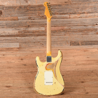 Fender Custom '60 Stratocater Heavy Relic White over Sunburst 2013 Electric Guitars