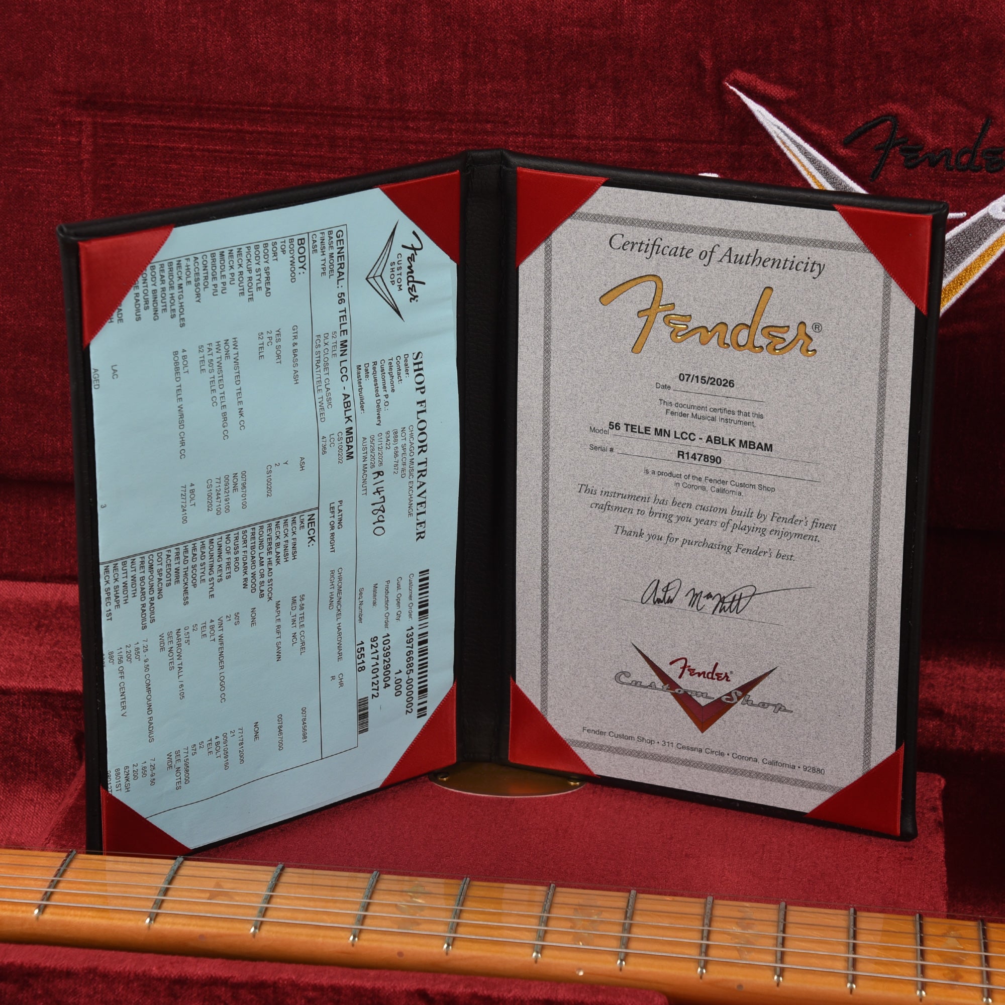Fender Custom Shop 1956 Telecaster Deluxe Closet Classic Aged Black Master Built by Austin MacNutt Electric Guitars