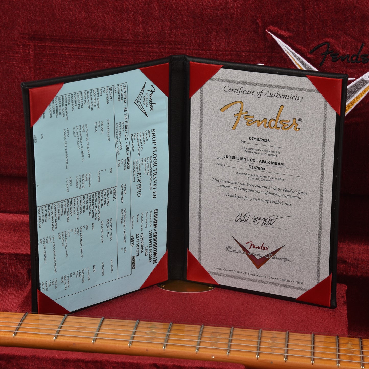 Fender Custom Shop 1956 Telecaster Deluxe Closet Classic Aged Black Master Built by Austin MacNutt Electric Guitars