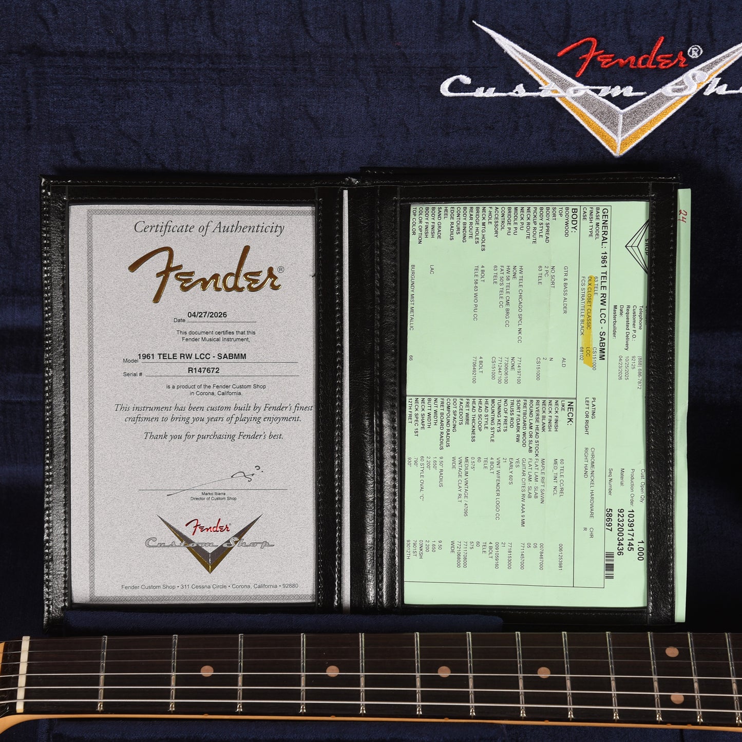 Fender Custom Shop 1961 Telecaster "Chicago Special" Deluxe Closet Classic Super Aged Burgundy Mist Metallic Electric Guitars