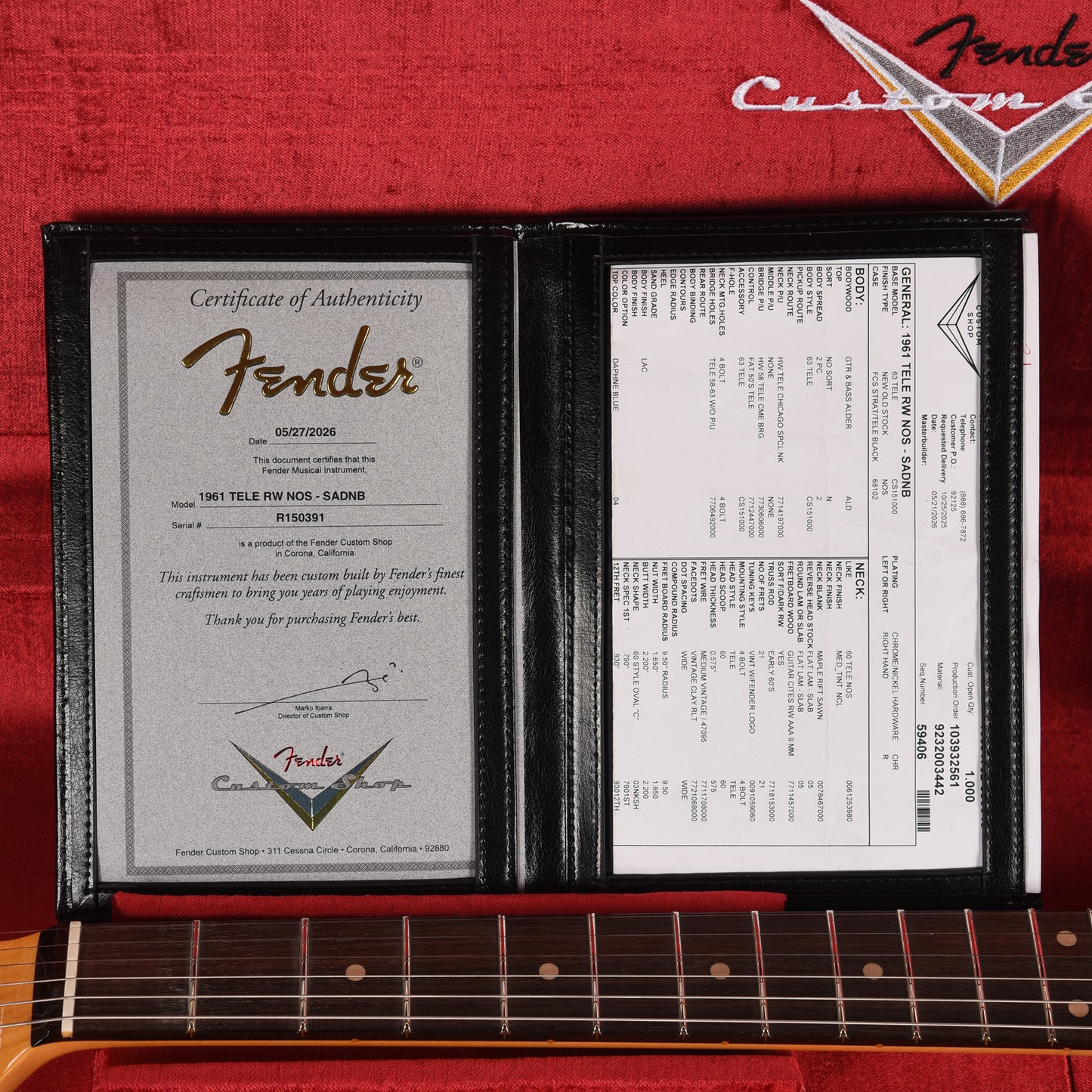 Fender Custom Shop 1961 Telecaster "Chicago Special" NOS Super Aged Daphne Blue Electric Guitars