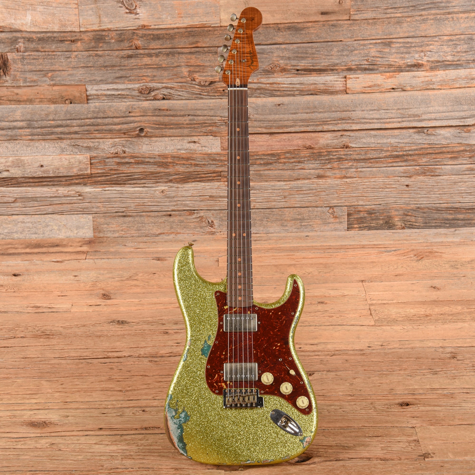 Fender Custom Shop 1963 Stratocaster Heavy Relic HH Chartreuse Sparkle 2024 Electric Guitars