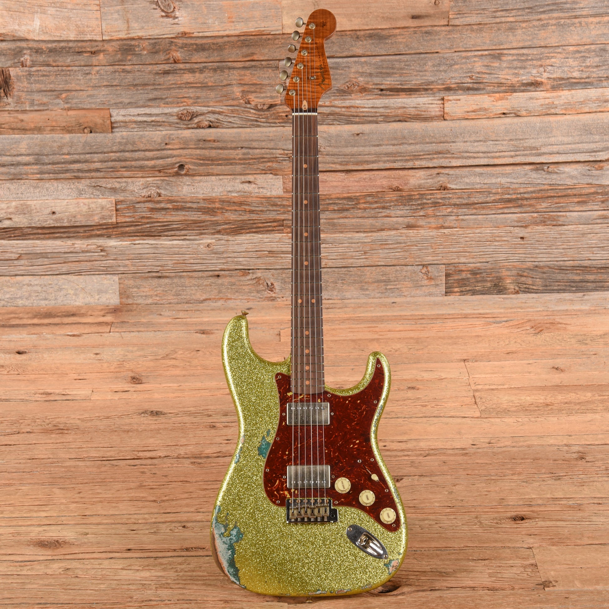 Fender Custom Shop 1963 Stratocaster Heavy Relic HH Chartreuse Sparkle 2024 Electric Guitars
