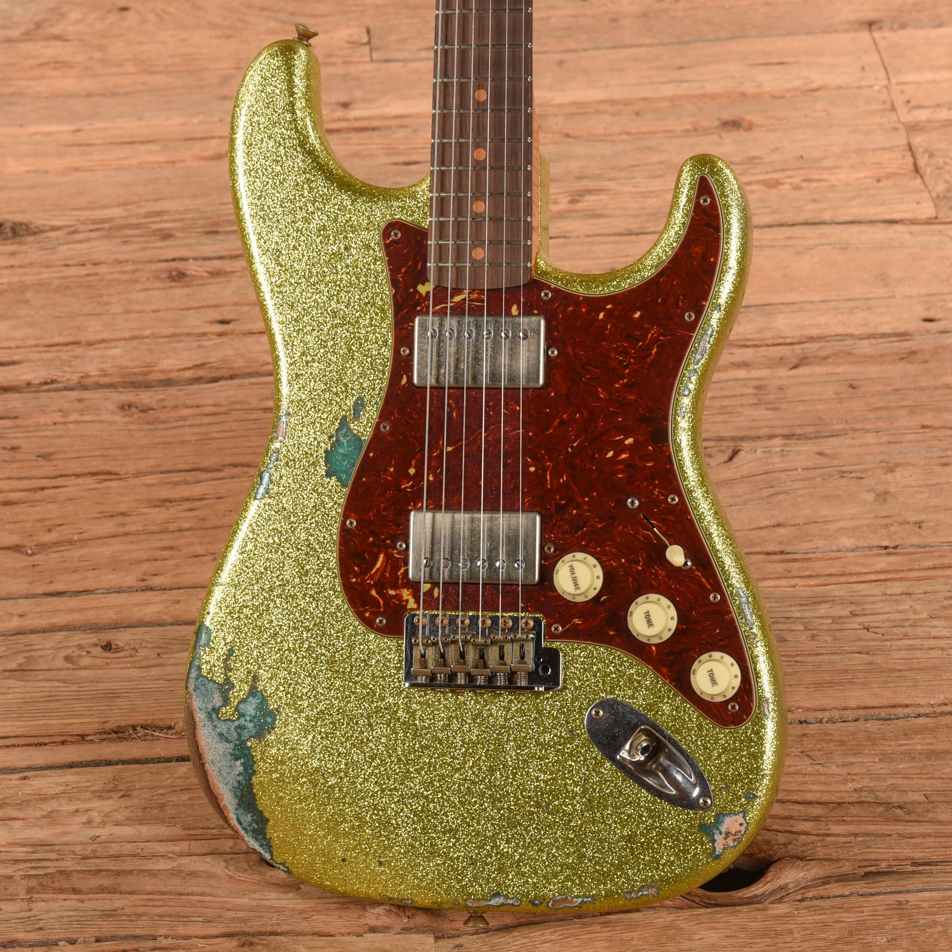 Fender Custom Shop 1963 Stratocaster Heavy Relic HH Chartreuse Sparkle 2024 Electric Guitars