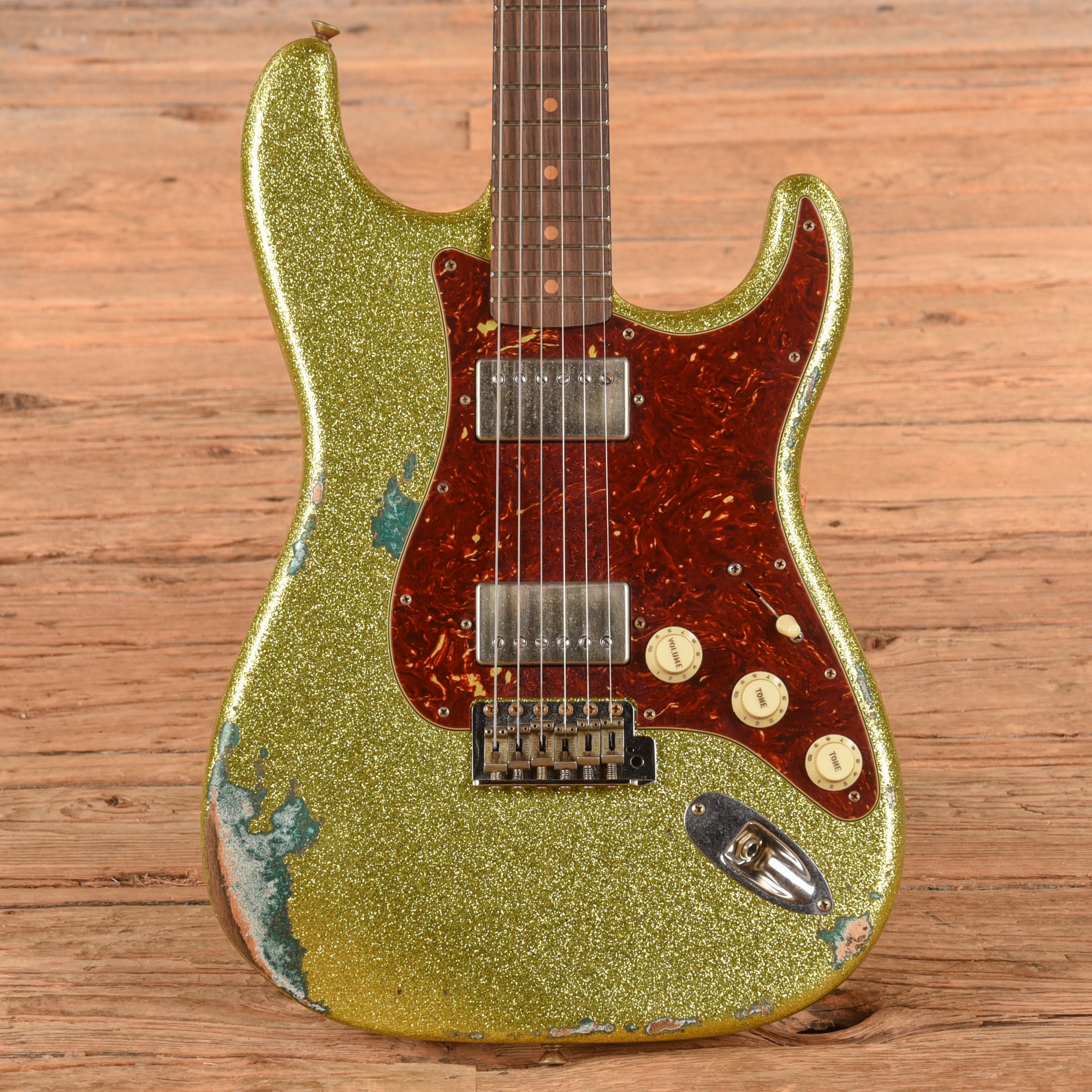 Fender Custom Shop 1963 Stratocaster Heavy Relic HH Chartreuse Sparkle 2024 Electric Guitars