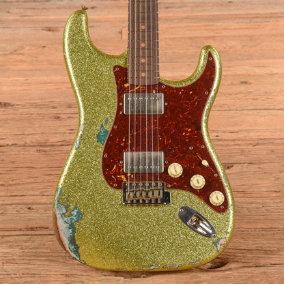 Fender Custom Shop 1963 Stratocaster Heavy Relic HH Chartreuse Sparkle 2024 Electric Guitars