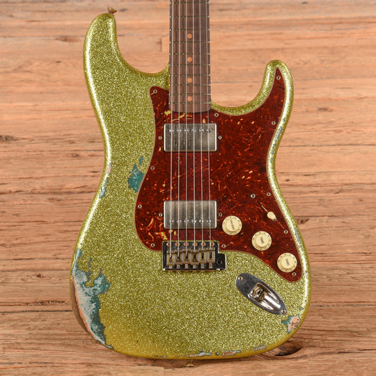 Fender Custom Shop 1963 Stratocaster Heavy Relic HH Chartreuse Sparkle 2024 Electric Guitars