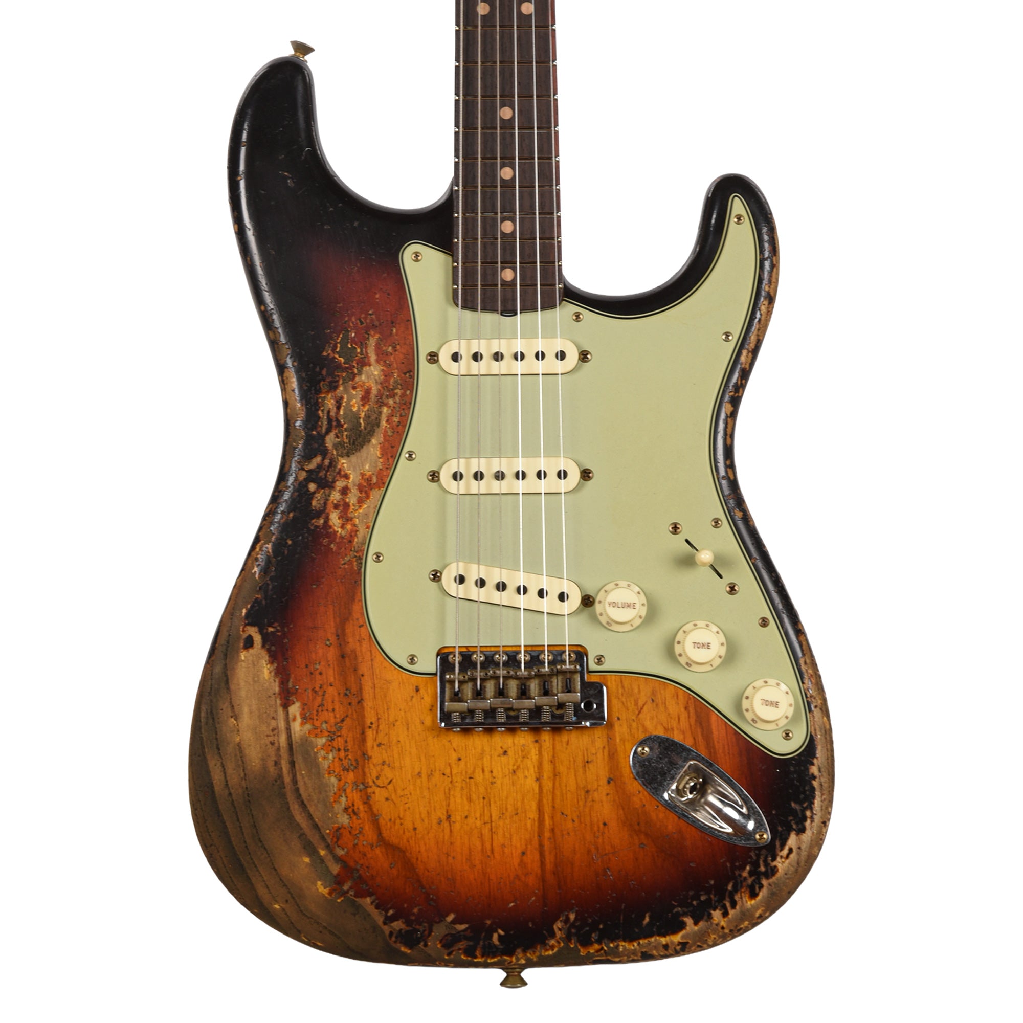 Fender Custom Shop 1963 Stratocaster Super Heavy Relic Super Faded Aged 3-Color Sunburst Electric Guitars