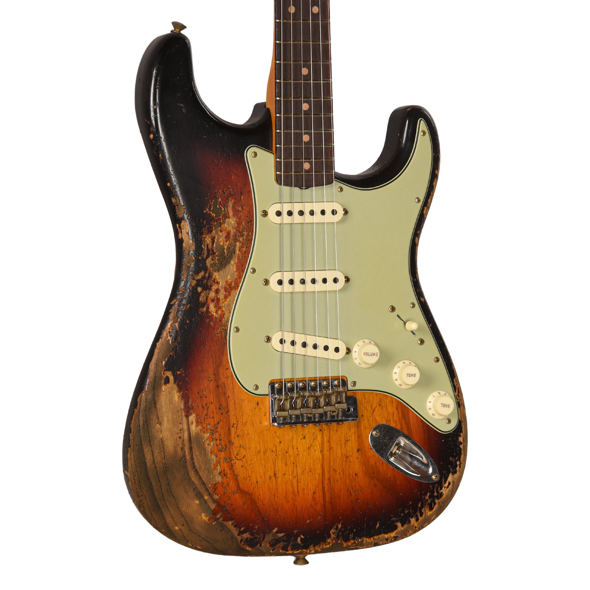 Fender Custom Shop 1963 Stratocaster Super Heavy Relic Super Faded Aged 3-Color Sunburst Electric Guitars