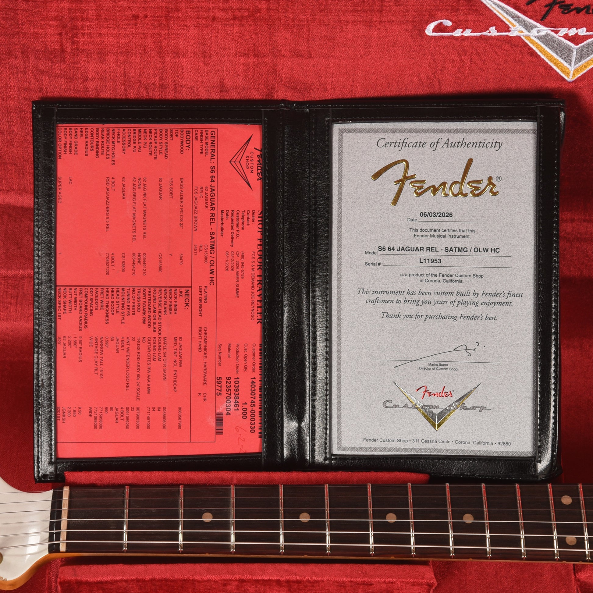 Fender Custom Shop 1964 Jaguar Relic Super Aged Tomatillo Green w/Olympic White Headcap Electric Guitars