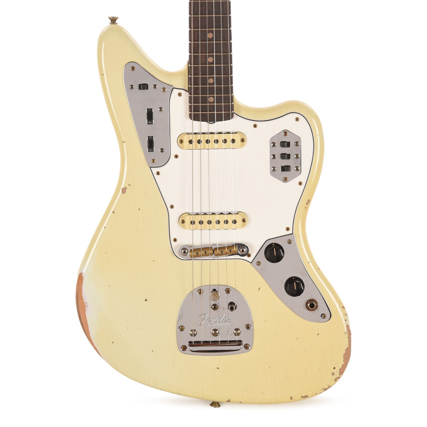Fender Custom Shop 1964 Jaguar Relic Super Aged Tomatillo Green w/Olympic White Headcap Electric Guitars