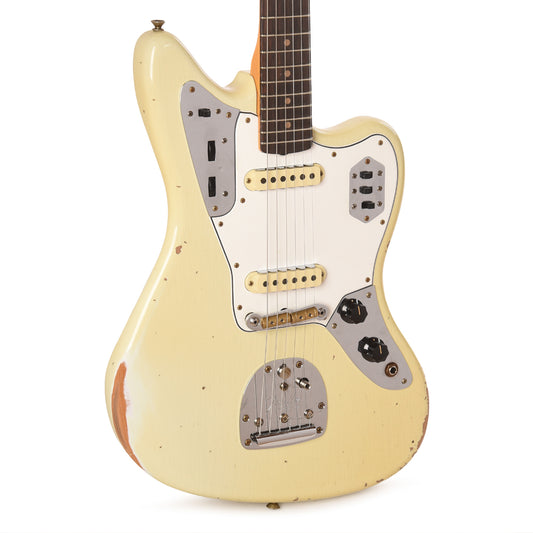 Fender Custom Shop 1964 Jaguar Relic Super Aged Tomatillo Green w/Olympic White Headcap Electric Guitars