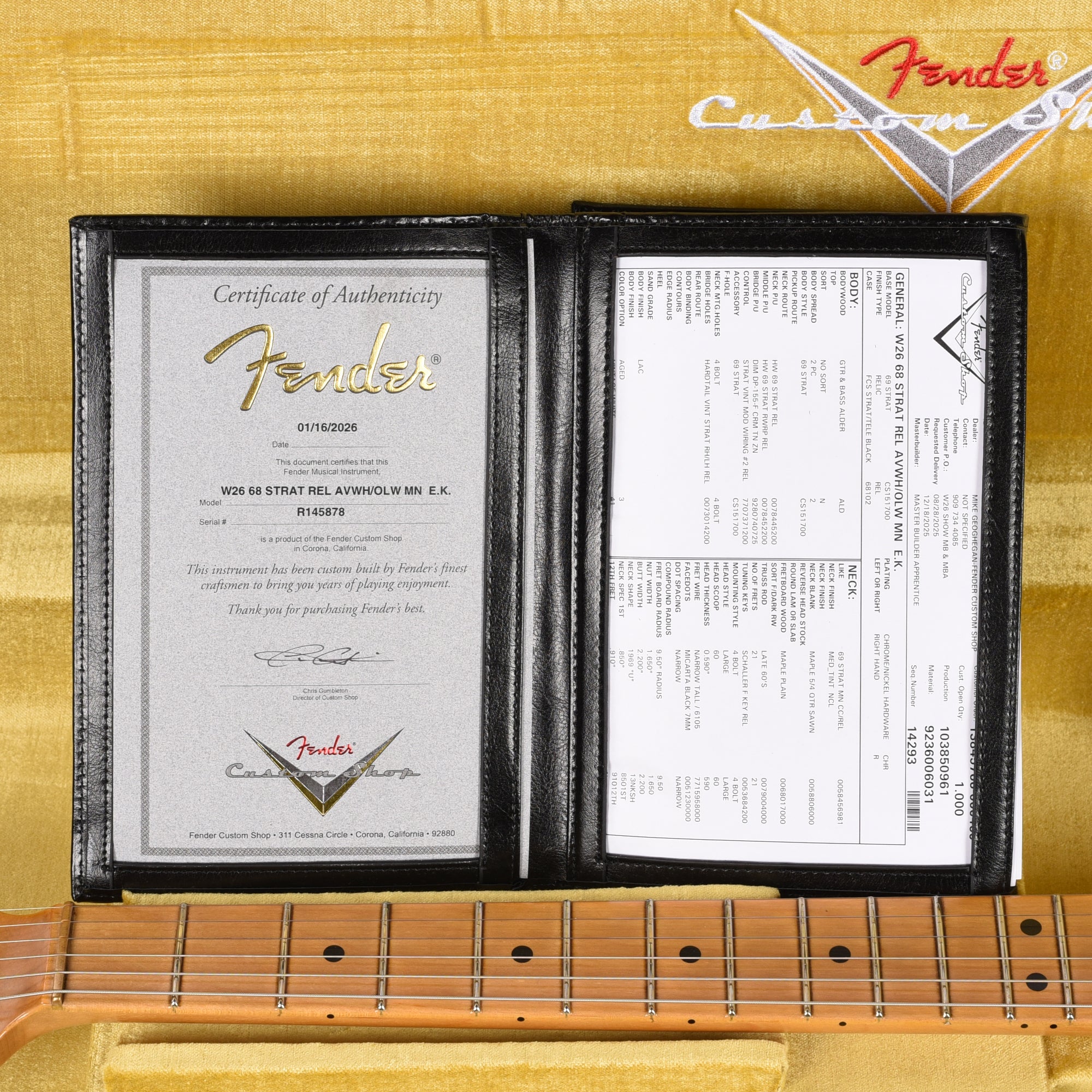 Fender Custom Shop 1968 Stratocaster Relic Aged Vintage White Over Olympic White Masterbuilder Apprentice Built By Everett Kowalski Electric Guitars