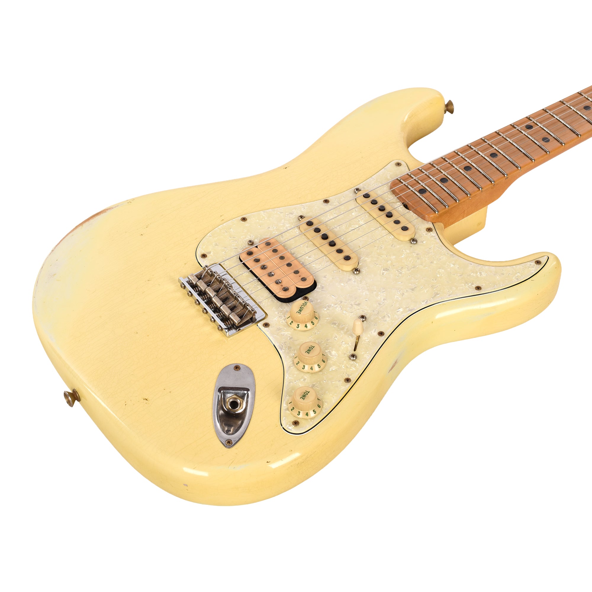 Fender Custom Shop 1968 Stratocaster Relic Aged Vintage White Over Olympic White Masterbuilder Apprentice Built By Everett Kowalski Electric Guitars