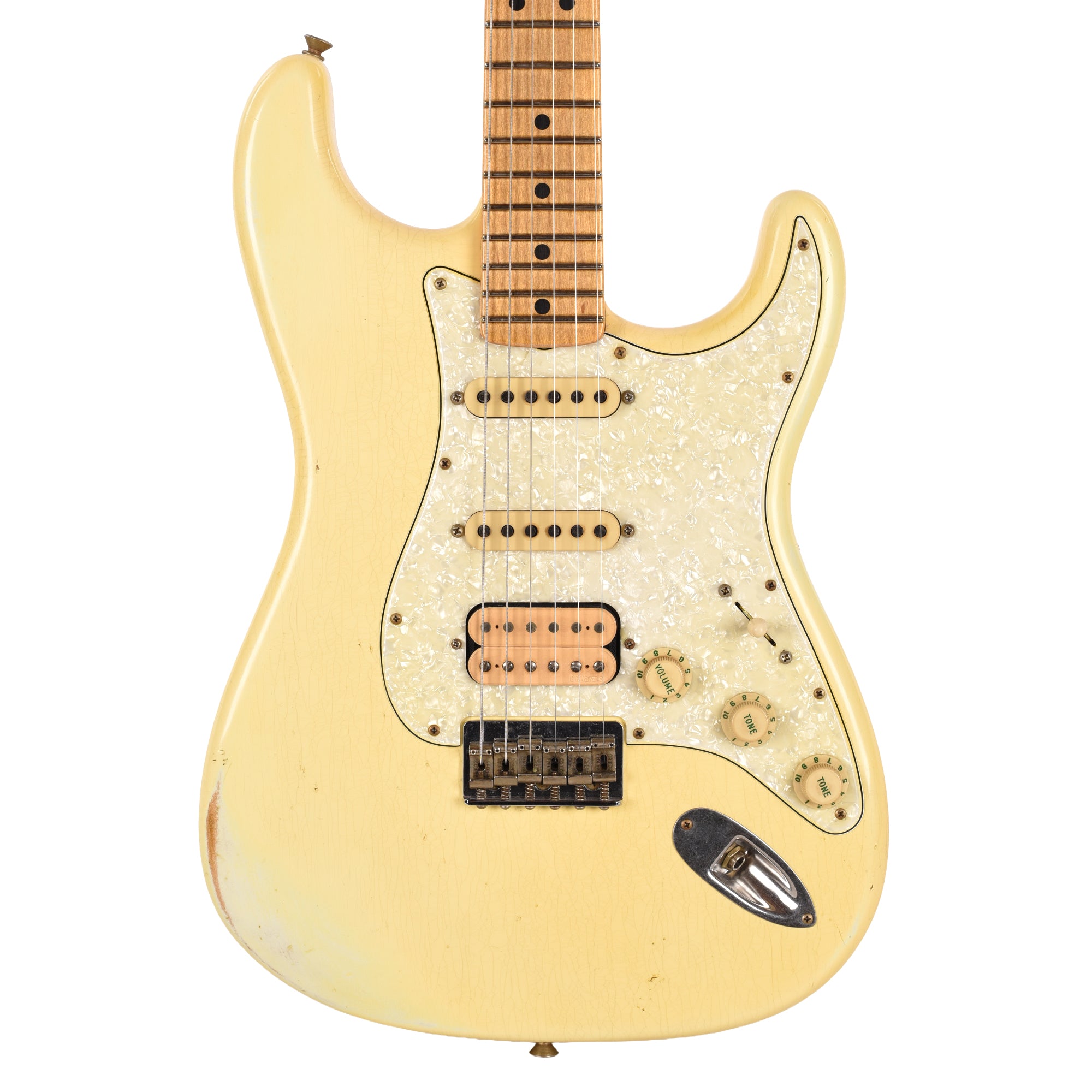 Fender Custom Shop 1968 Stratocaster Relic Aged Vintage White Over Olympic White Masterbuilder Apprentice Built By Everett Kowalski Electric Guitars